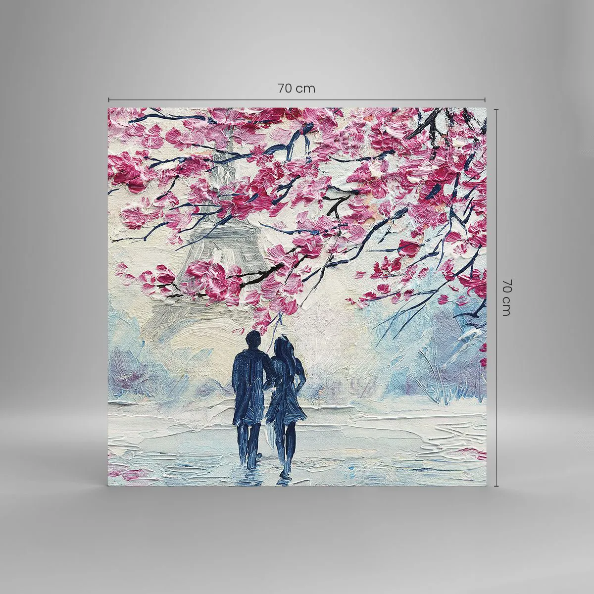 Glasbild - Bild auf glas - Romantischer Spaziergang - 70x70 cm