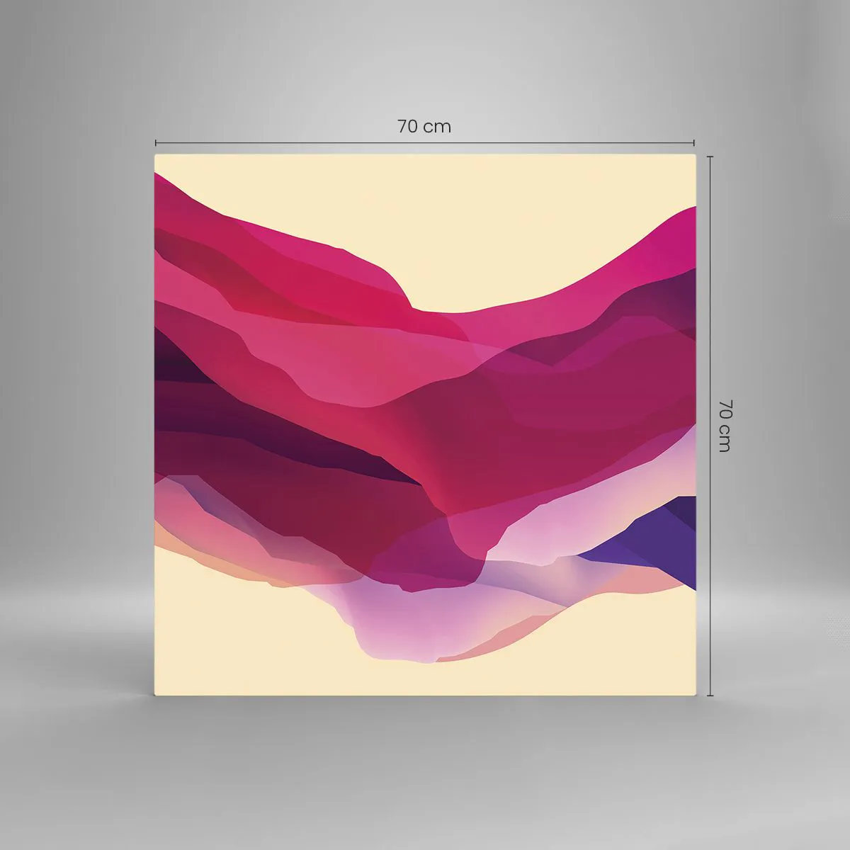 Üveg kép - Bíbor hullámok - 70x70 cm