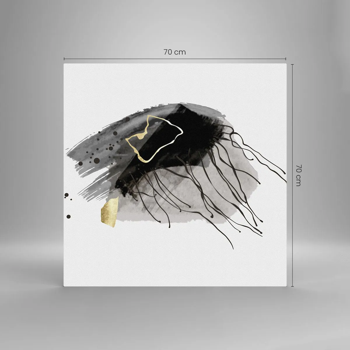 Tablou pe sticlă - Negru și aur - 70x70 cm