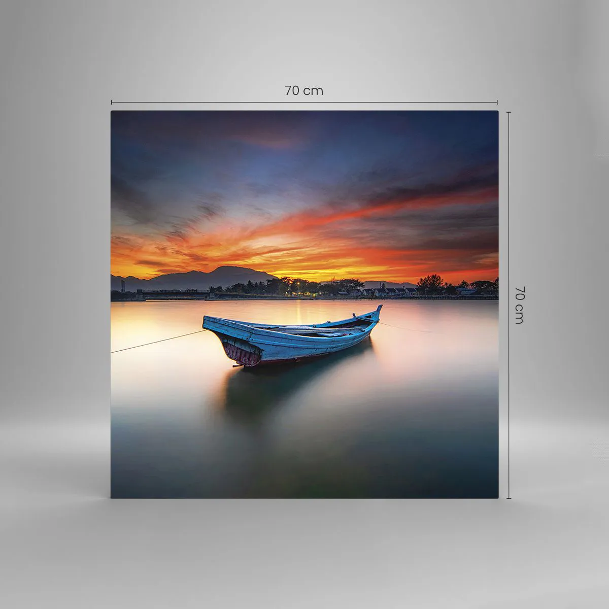 Quadro su vetro - Viene una notte buona - 70x70 cm