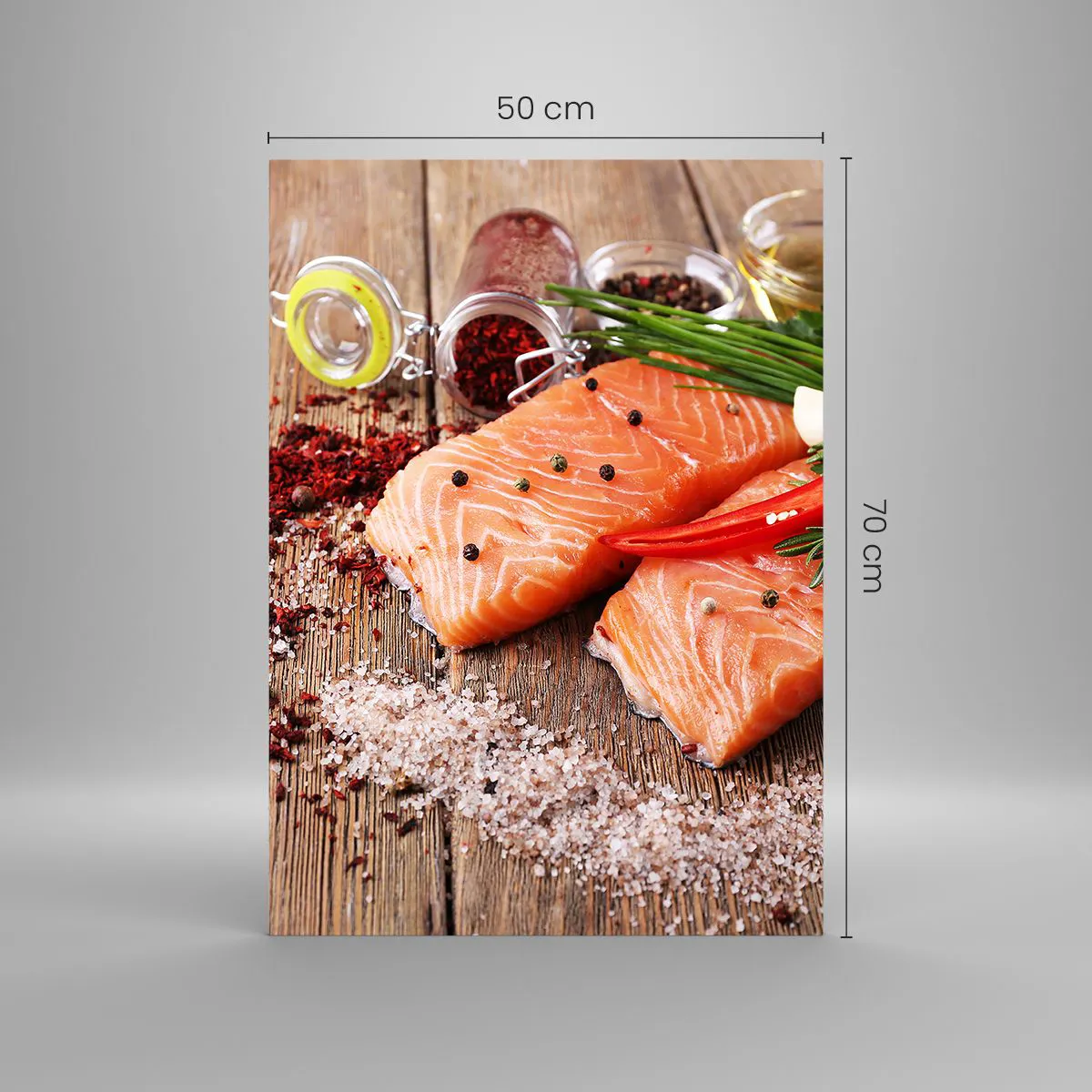 Glass picture - Norwegian Adventure in the Kitchen - 50x70 cm