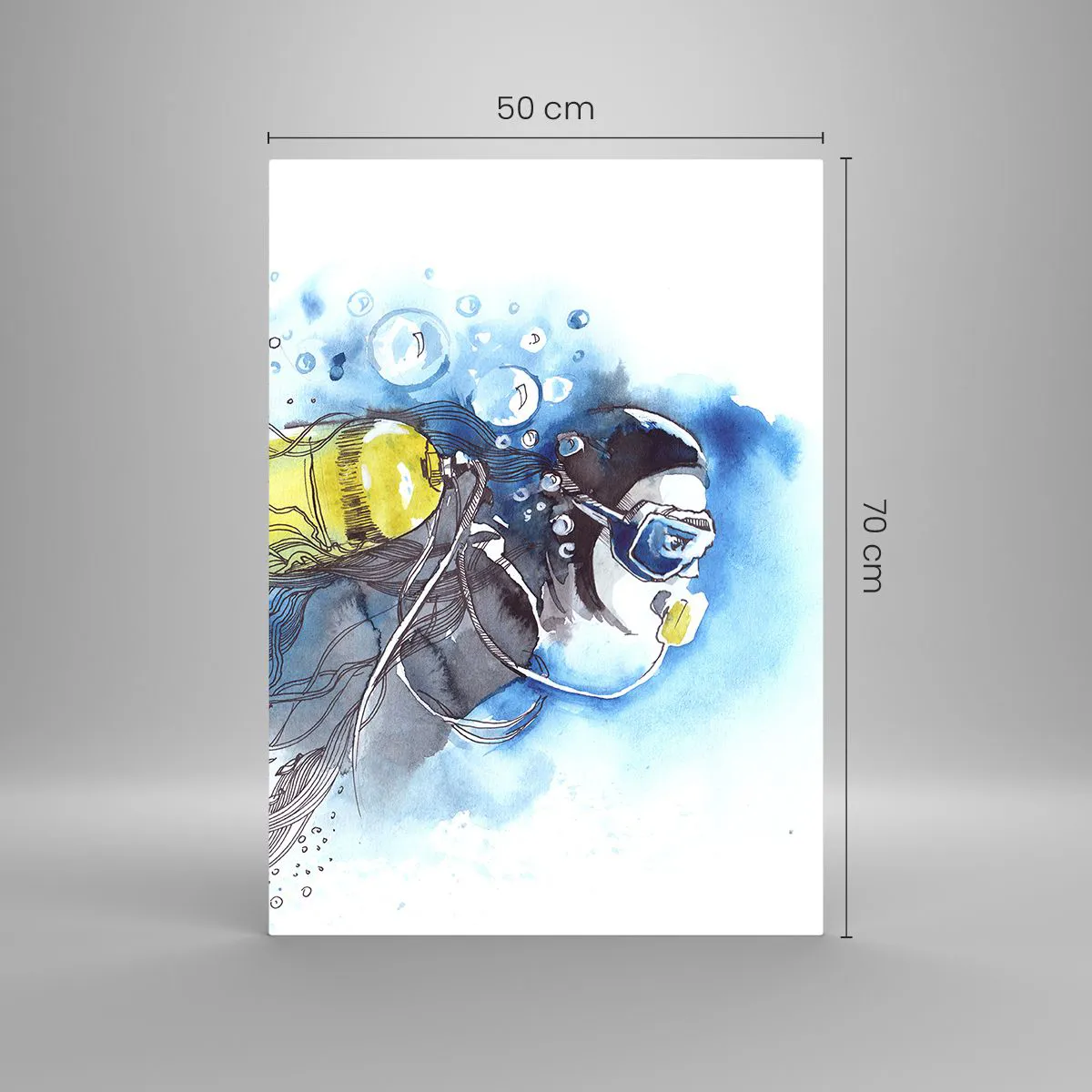 Tablou pe sticlă - Marele albastru - 50x70 cm