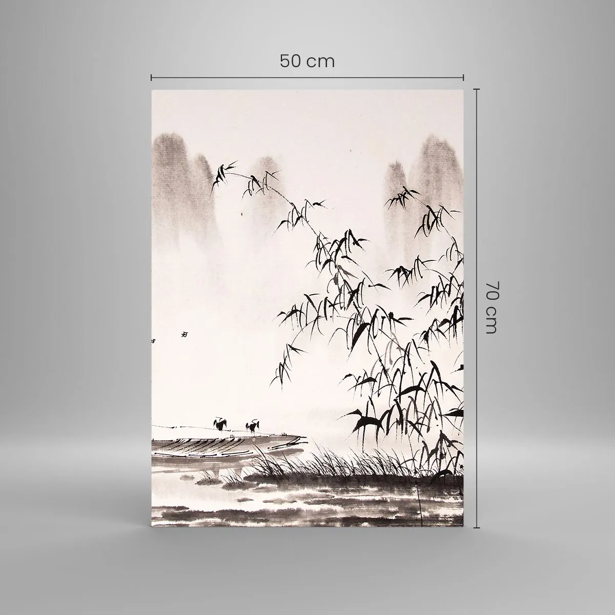 Üveg kép - A rizsföldek csendje - 50x70 cm