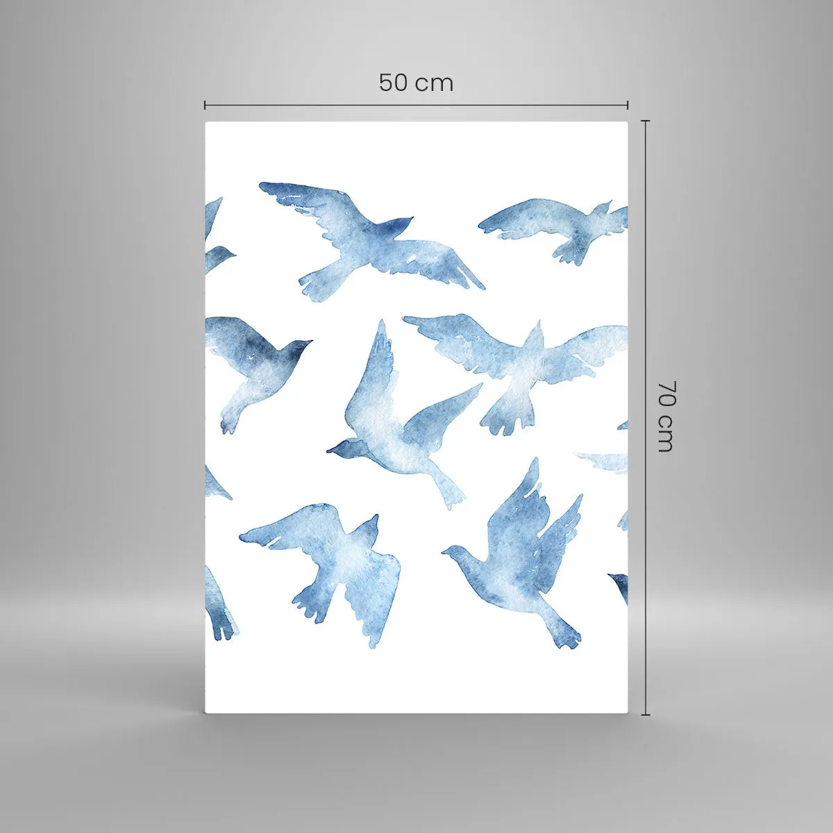 Tablou pe sticlă - Păsări albastre - 50x70 cm