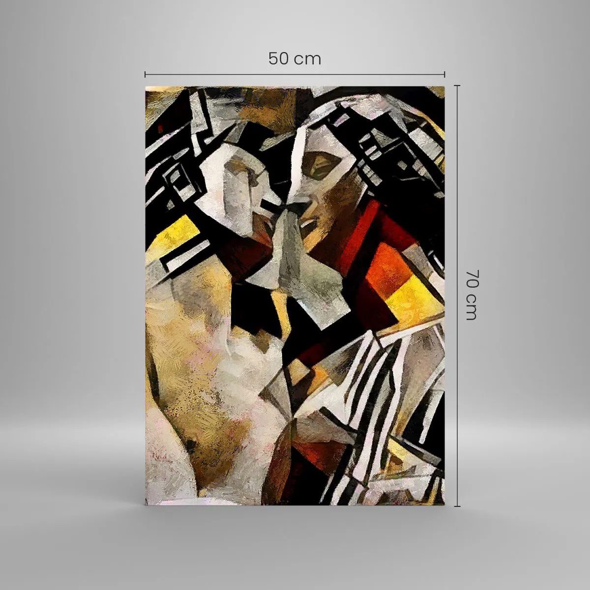 Tablou pe sticlă - Sărut statuar - 50x70 cm