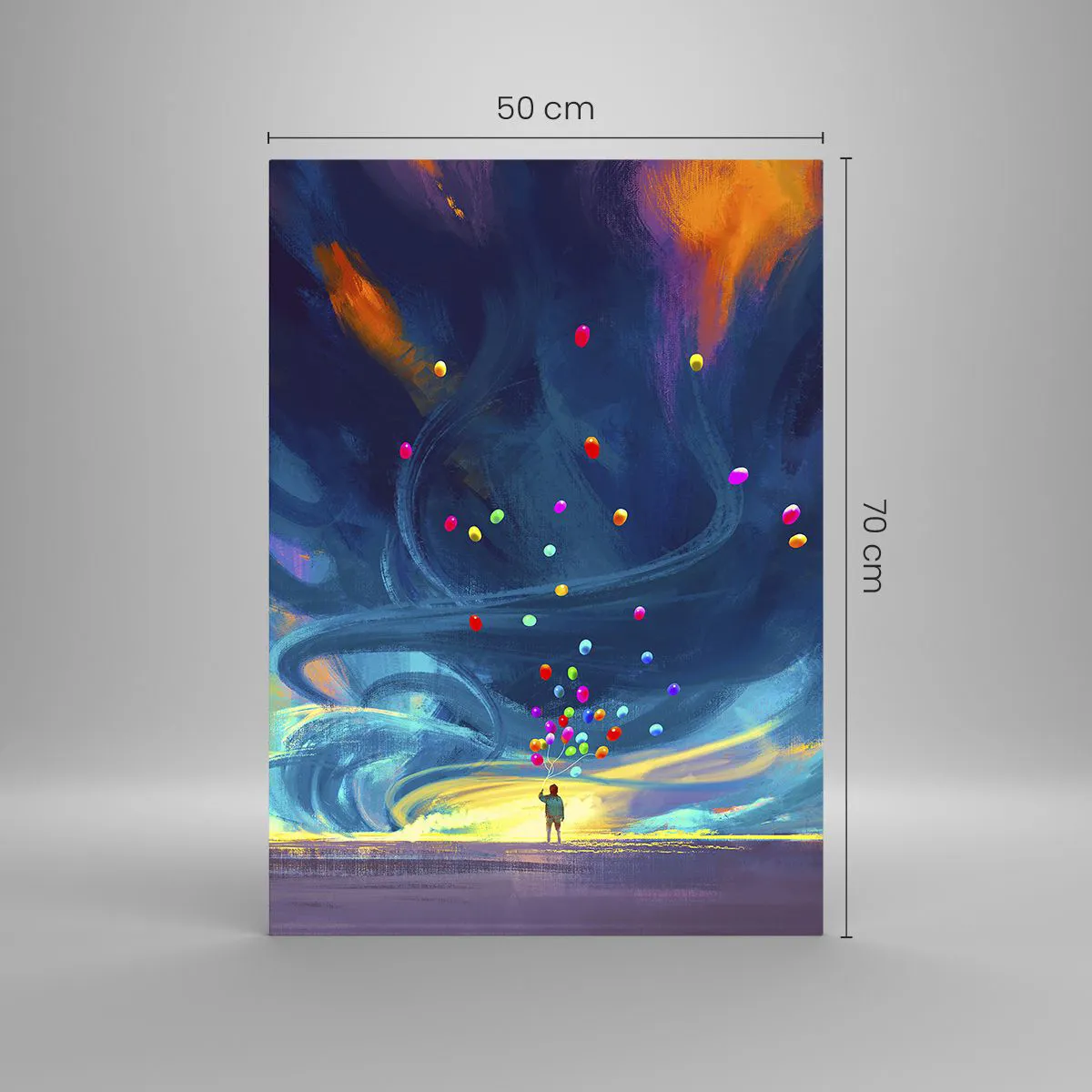 Tablou pe sticlă - Pe un vânt albastru - 50x70 cm