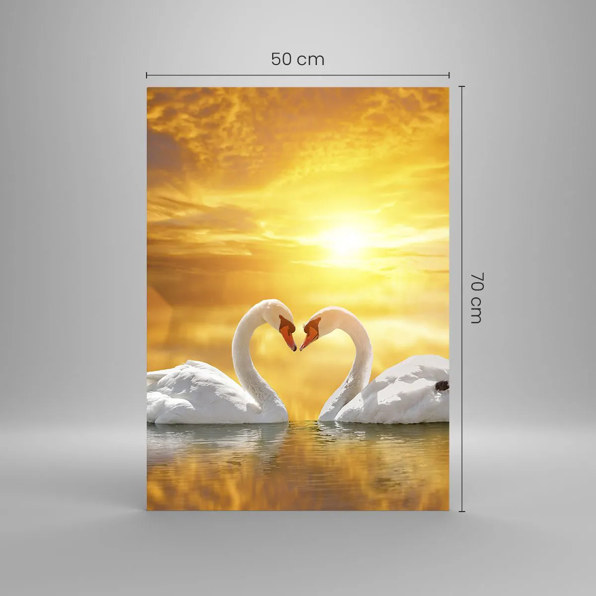 Glass picture - Heart Is the Most Beautiful Word in the World - 50x70 cm