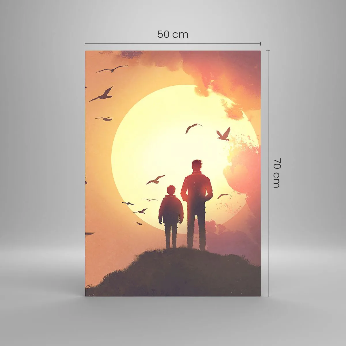 Quadro em vidro - Cara a cara com o sol - 50x70 cm