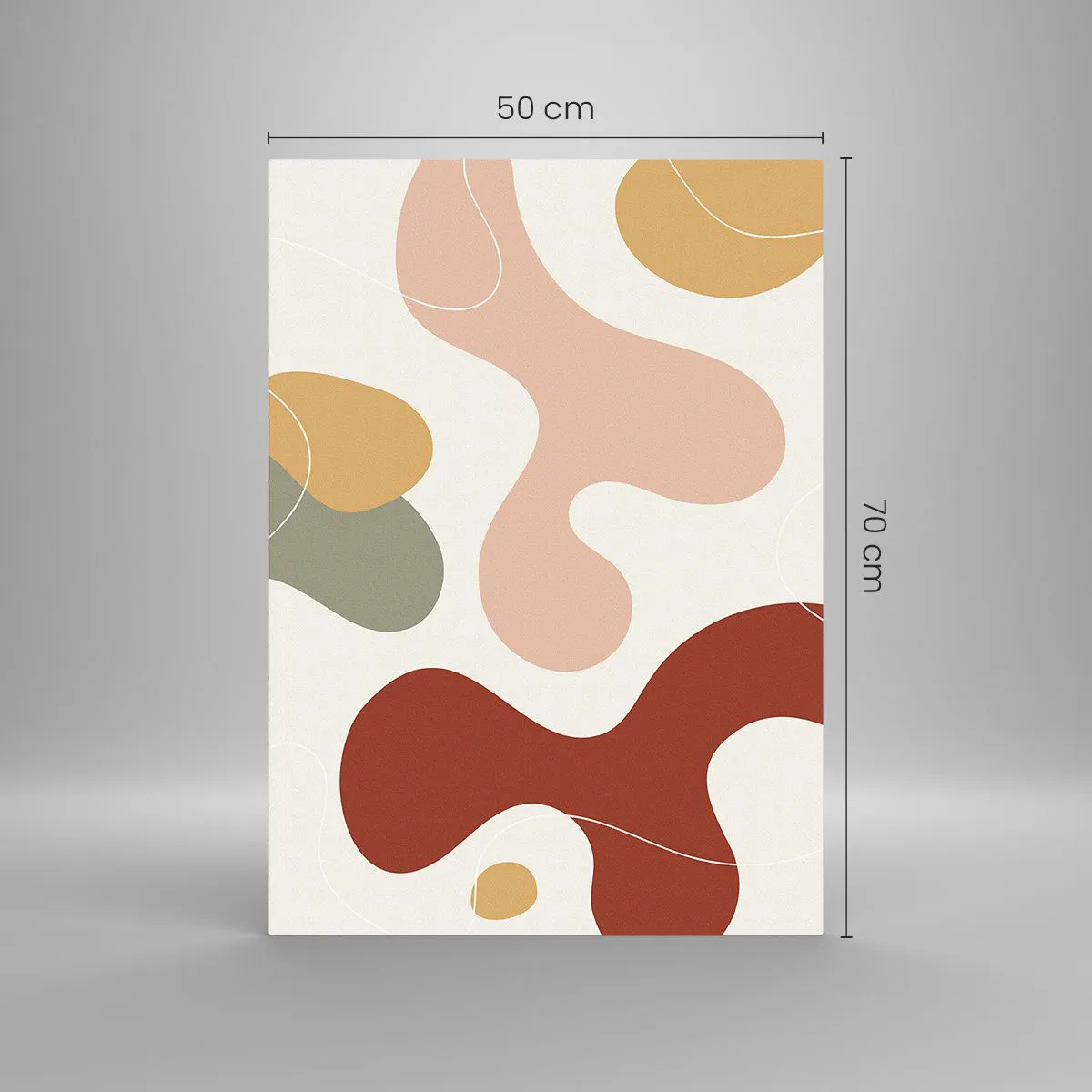 Glasbild - Bild auf glas - Abstrakte Komposition organischer Formen - 50x70cm - Kringel oder Schnörkel? - Moderne Wanddekoration für Wohnzimmer und Schlafzimmer ARTTOR