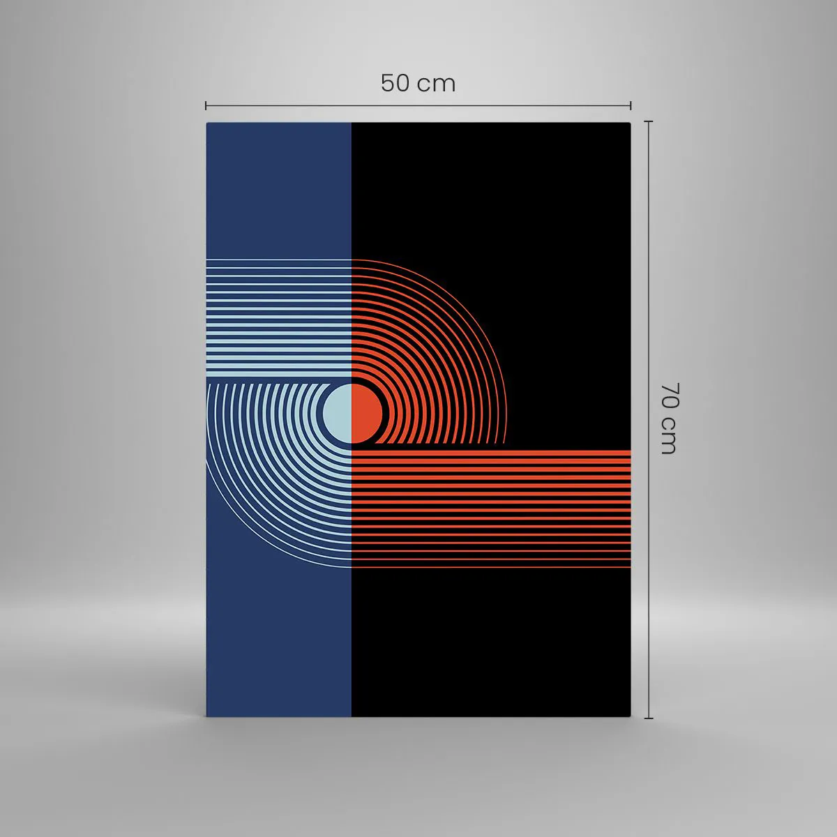 Tablou pe sticlă - Într-o îmbrăţişare geometrică - 50x70 cm