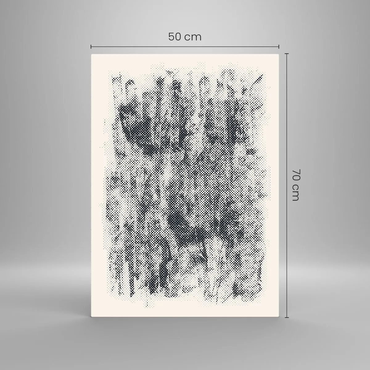 Obraz na szkle - Czarno-biała abstrakcja z efektem rozmycia - 50x70cm - Mglista kompozycja - Nowoczesna dekoracja ścienna do salonu, kuchni i sypialni ARTTOR