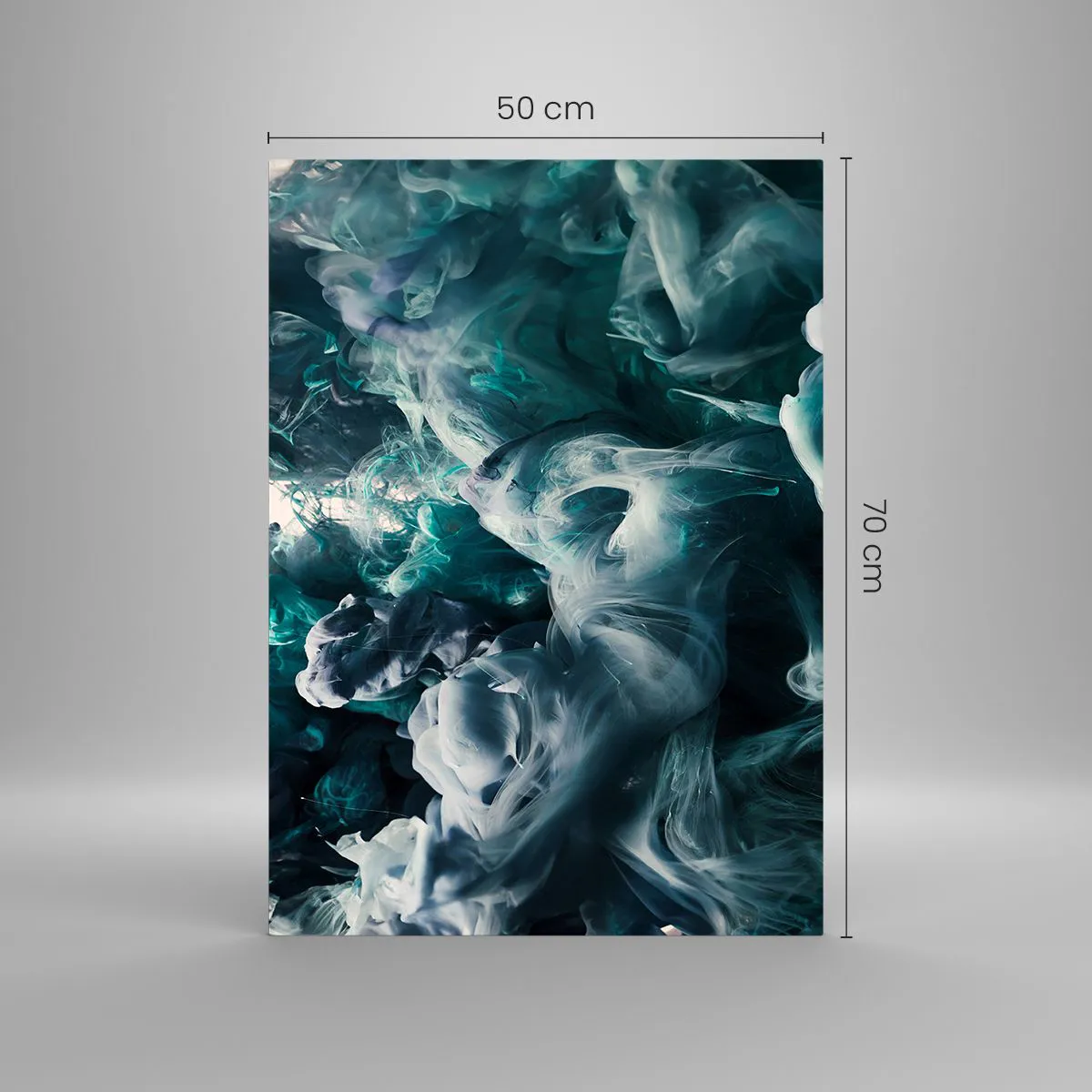 Obraz na szkle - Taniec farb w wodzie tworzący abstrakcyjne kształty - 50x70cm - Ruch koloru - Nowoczesna dekoracja ścienna do salonu, kuchni i sypialni ARTTOR