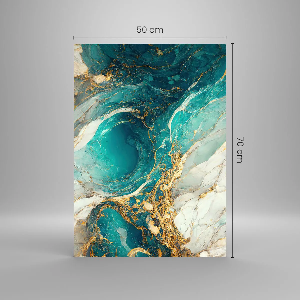 Quadro em vidro - Composição com veios d'ouro - 50x70 cm