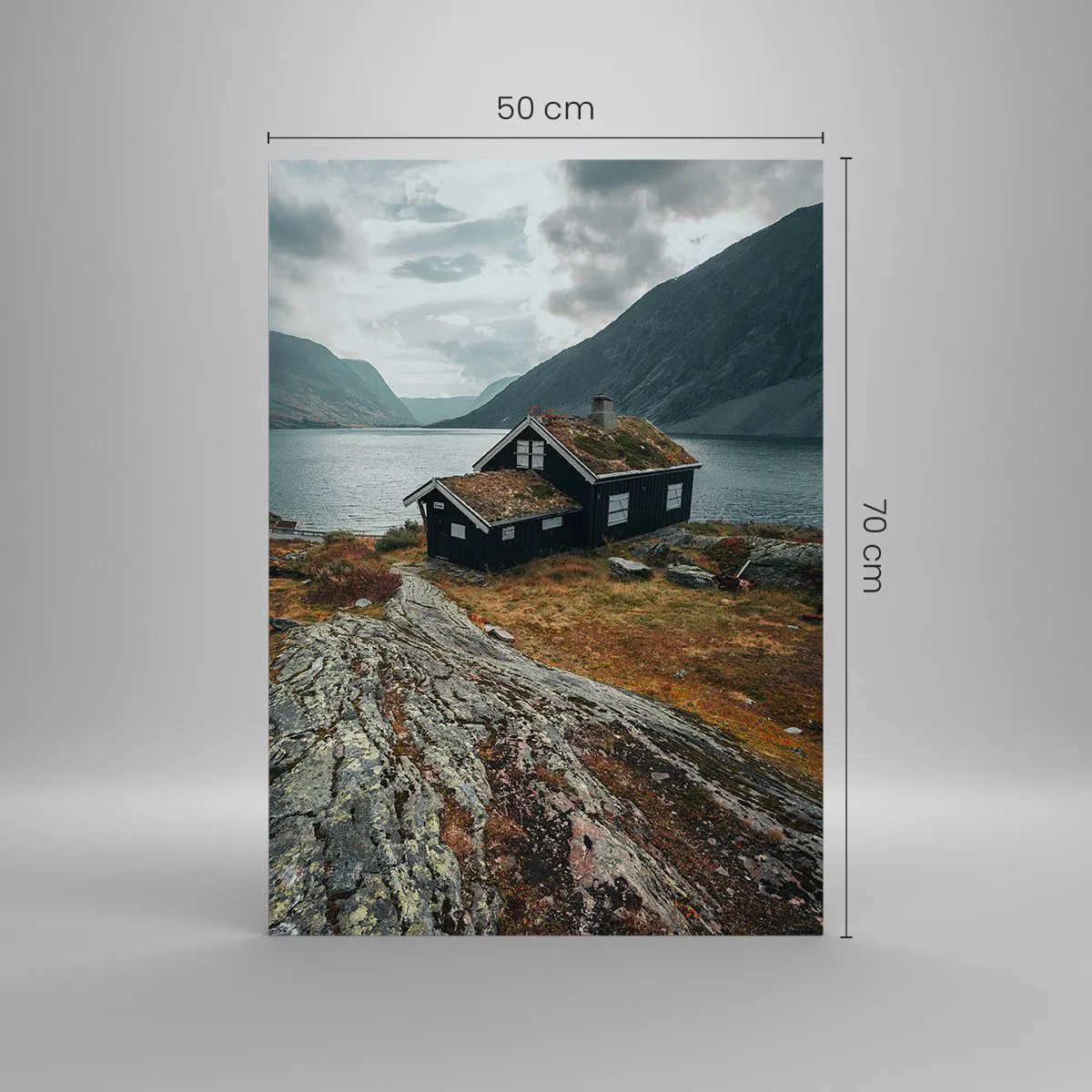 Quadro em vidro - Uma estância de verão junto ao fiorde - 50x70 cm