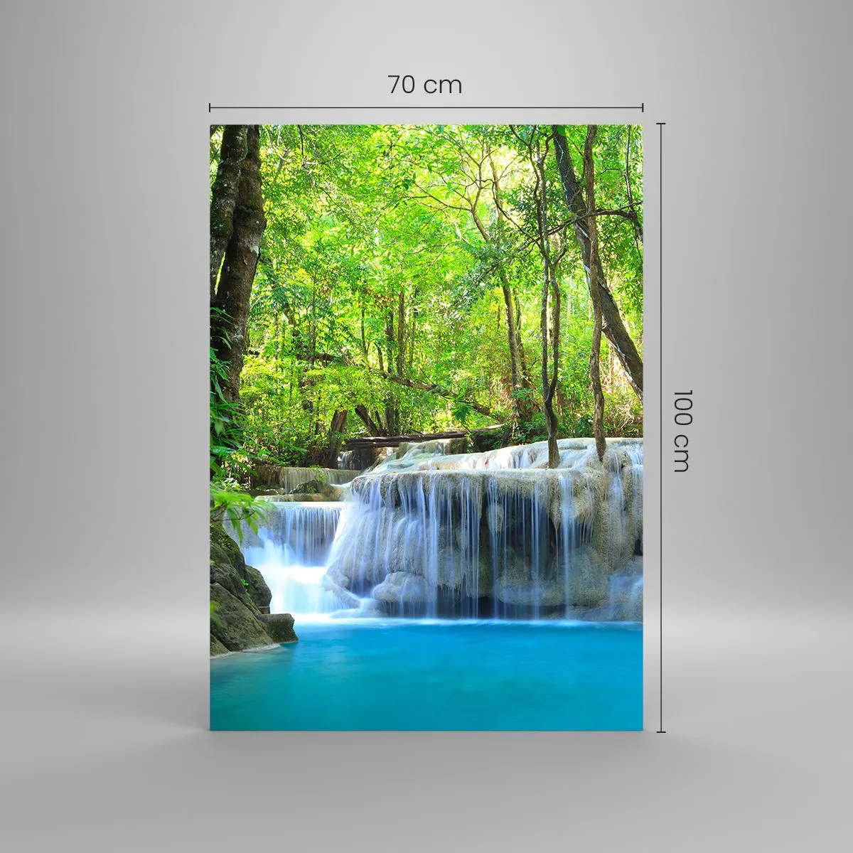 Obraz na skle - Utopiť v tyrkyse a zeleni - 70x100 cm