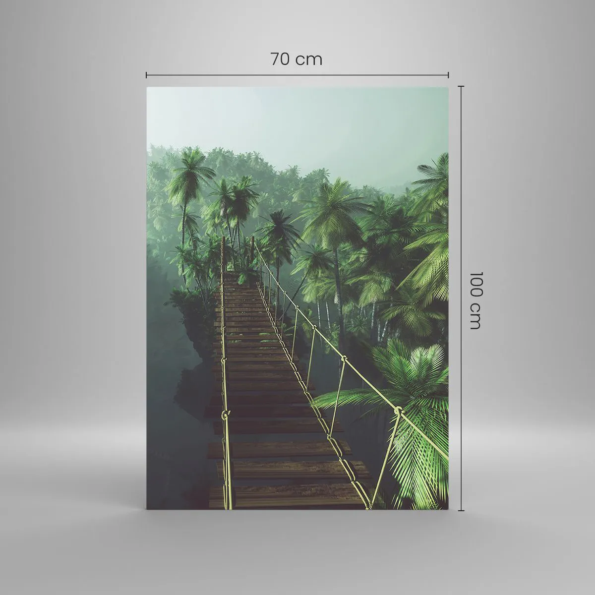 Quadro em vidro - Sobre o verde fervente - 70x100 cm