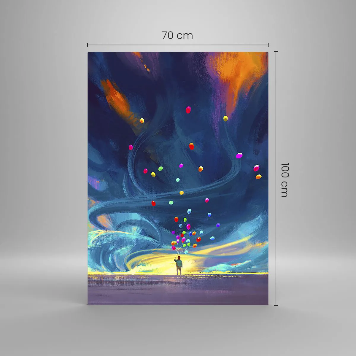 Tablou pe sticlă - Pe un vânt albastru - 70x100 cm