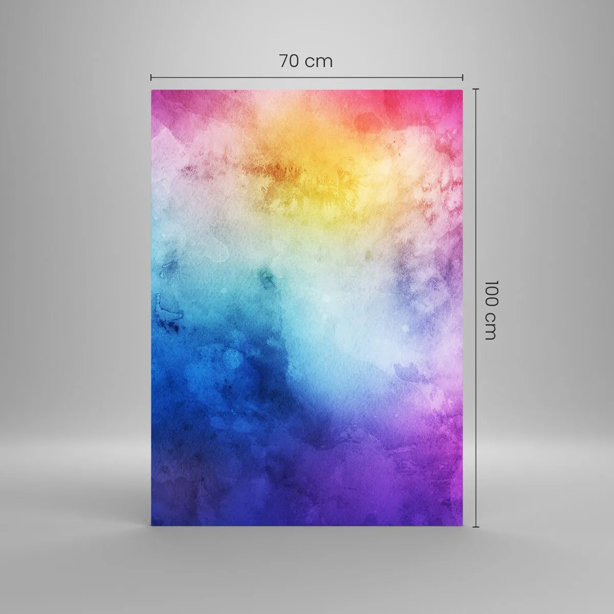 Glasbild - Bild auf glas - Eine abstrakte Komposition in Pastelltönen von Rosa und Blau. - 70x100cm - Fast auf Wolke sieben - Moderne Wanddekoration für Wohnzimmer und Schlafzimmer ARTTOR