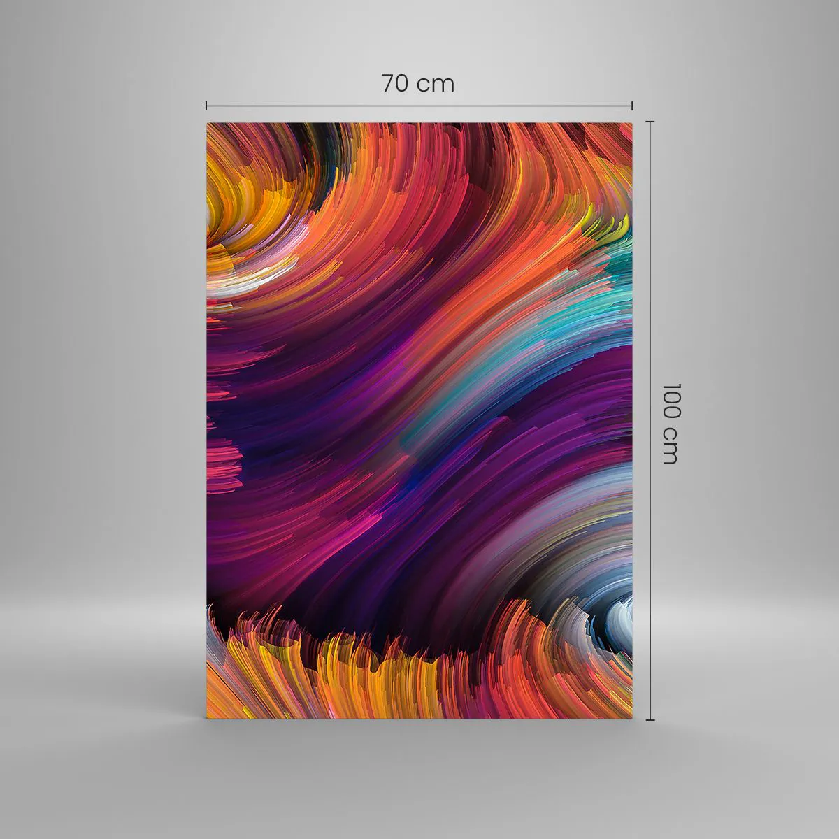 Glasbild - Bild auf glas - Abstrakte Wirbel in leuchtenden Farben - 70x100cm - Der Beginn einer neuen Welt - Moderne Wanddekoration für Wohnzimmer und Schlafzimmer ARTTOR