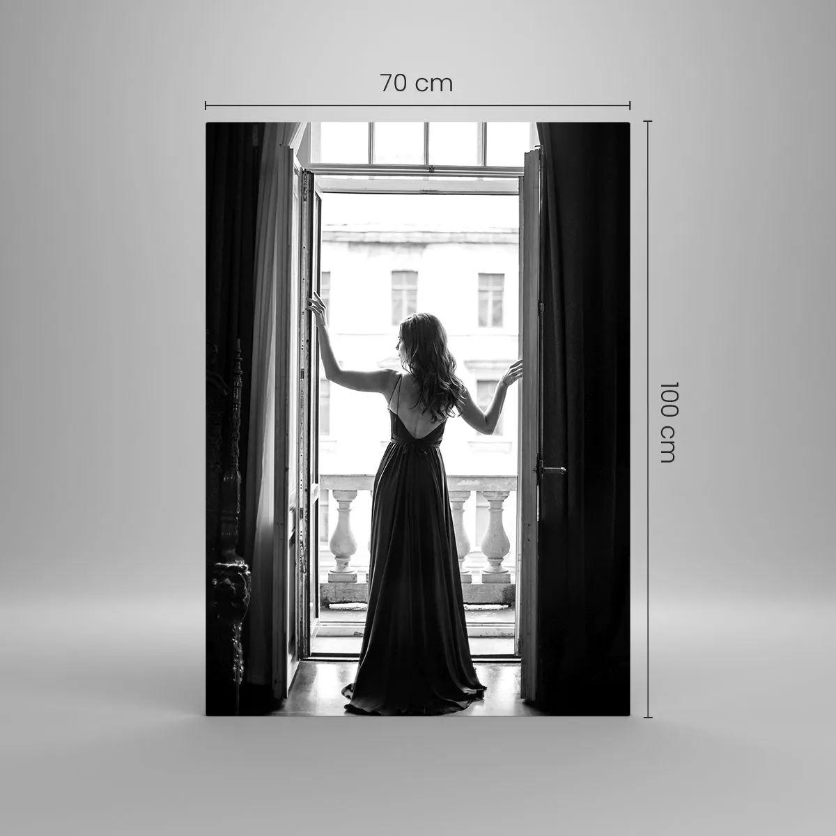 Tablou pe sticlă - Splendoare alb-negru - 70x100 cm