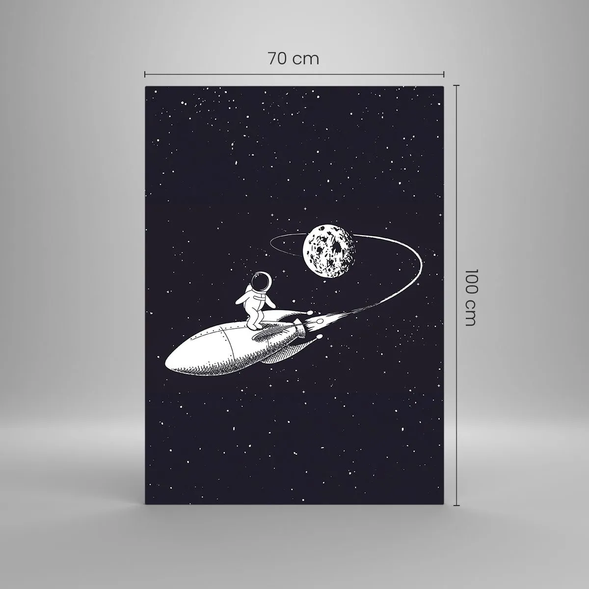 Tablou pe sticlă - Surfer spațial - 70x100 cm