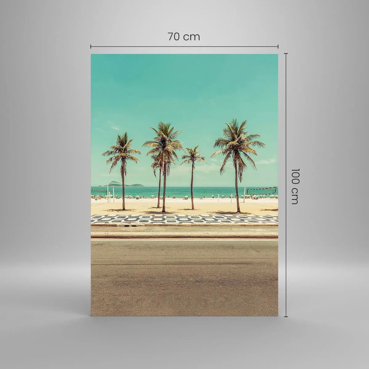 Glastavla - Bild på glas - På stranden - 70x100 cm