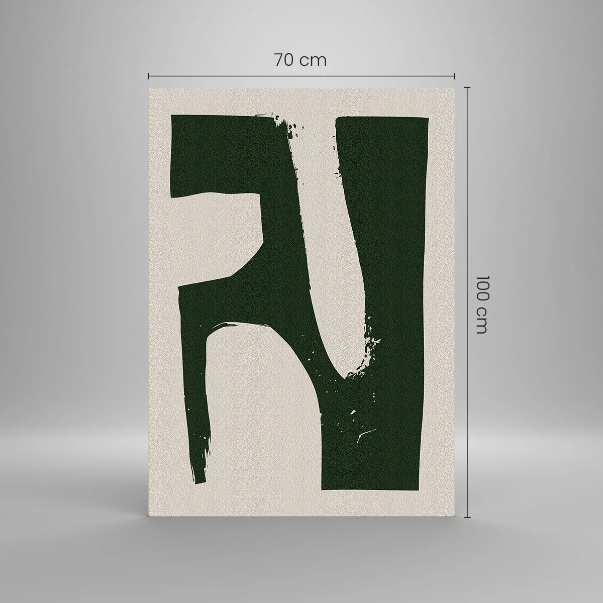 Obraz na szkle - Minimalistyczny abstrakt w zieleni na jasnym tle - 70x100cm - Zatoki bieli - Nowoczesna dekoracja ścienna do salonu i sypialni ARTTOR