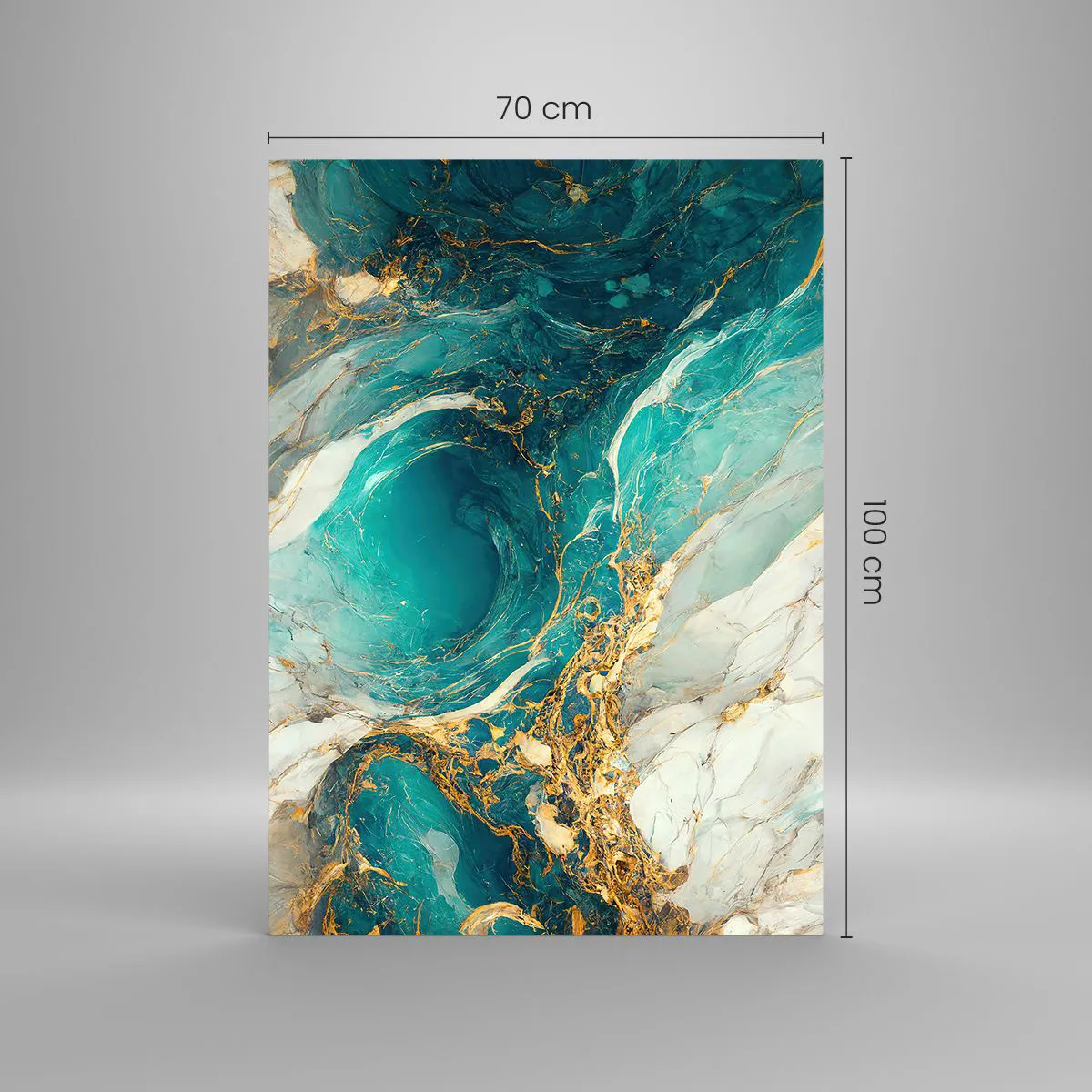 Quadro em vidro - Composição com veios d'ouro - 70x100 cm