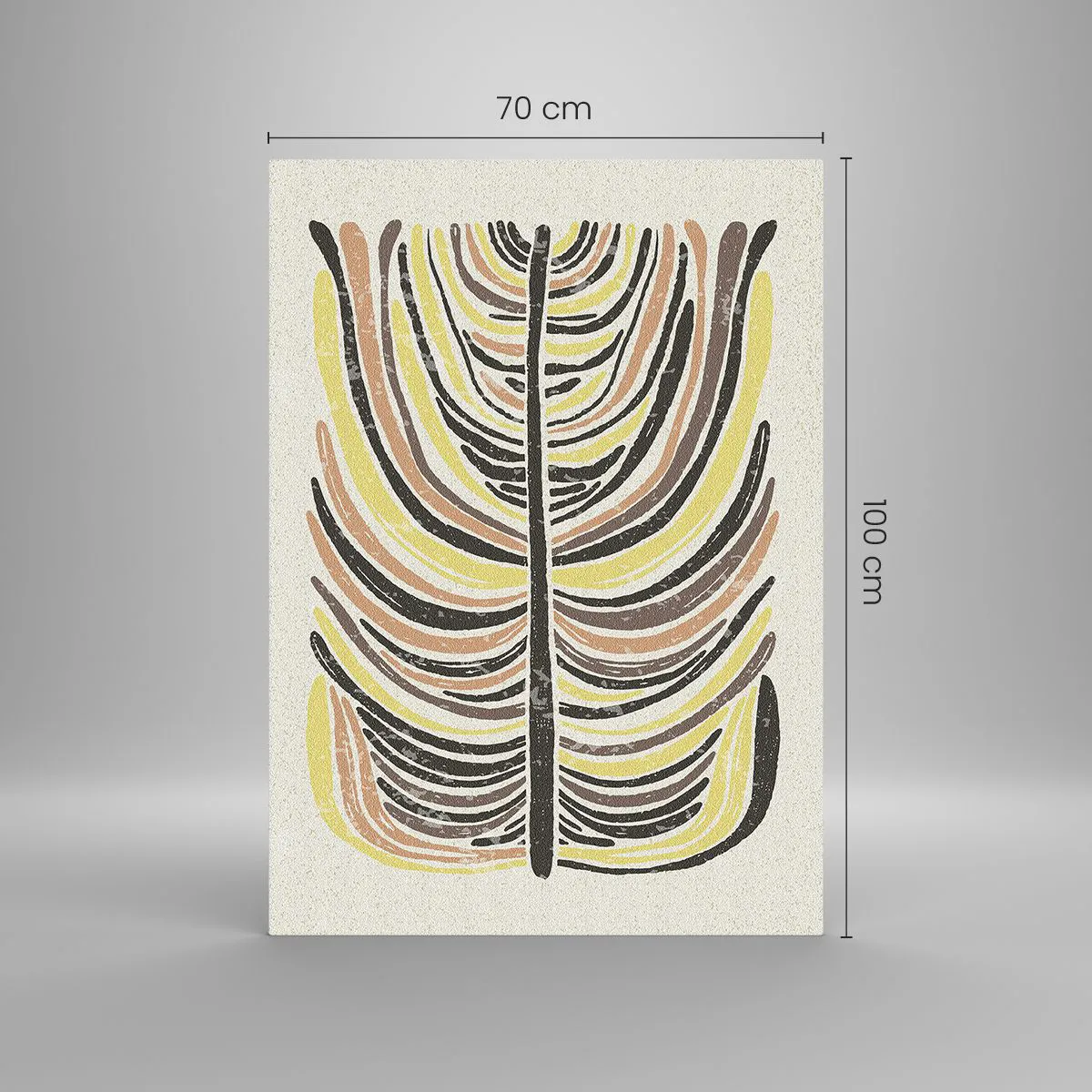 Glasbild - Bild auf glas - Abstraktes Blattmotiv in Erdtönen - 70x100cm - Abstraktion voller Leben - Moderne Wanddekoration für Wohnzimmer und Schlafzimmer ARTTOR