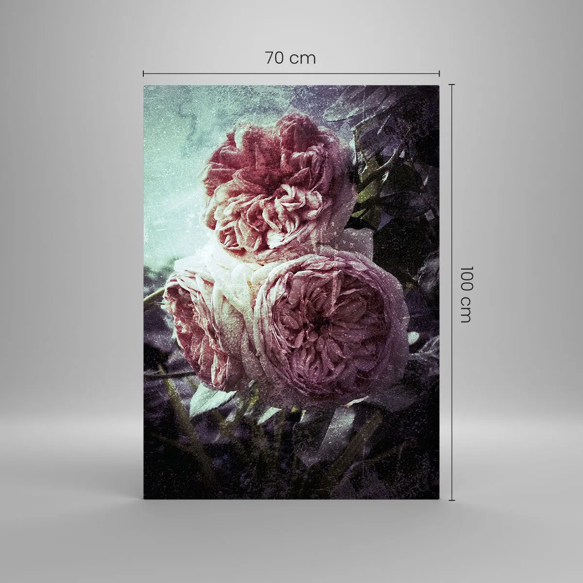 Glastavla - Bild på glas - I en romantisk atmosfär - 70x100 cm