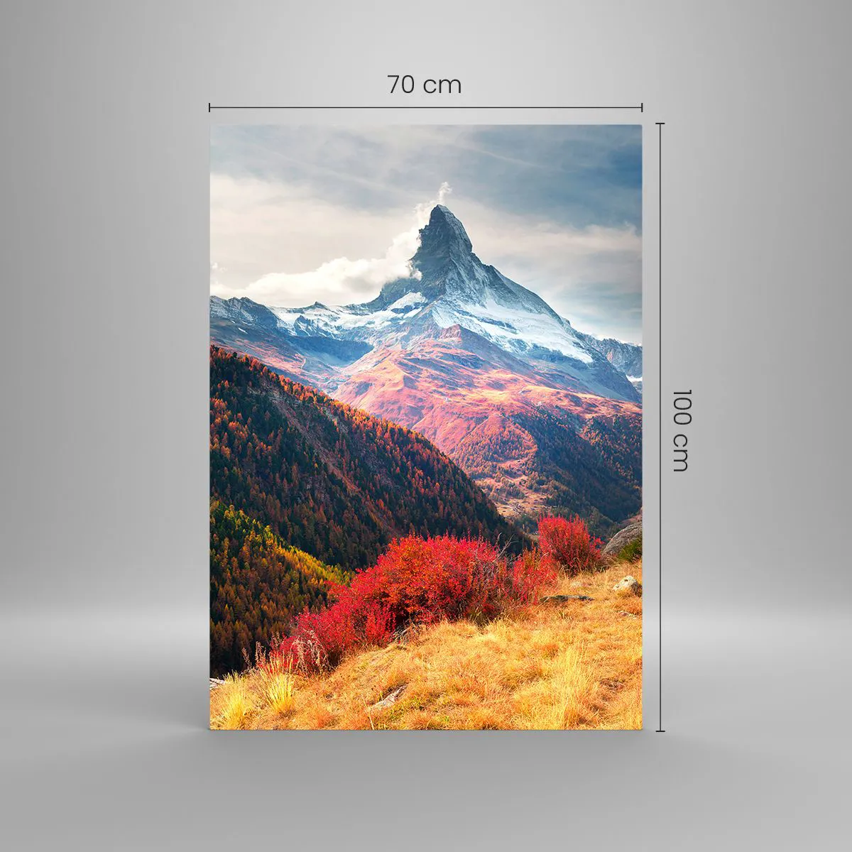 Tablou pe sticlă - Toamnă alpină - 70x100 cm