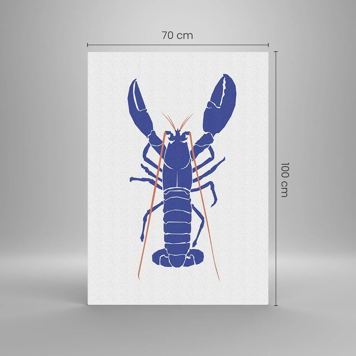 Tablou pe sticlă - Homar rafinat albastru închis - 70x100 cm