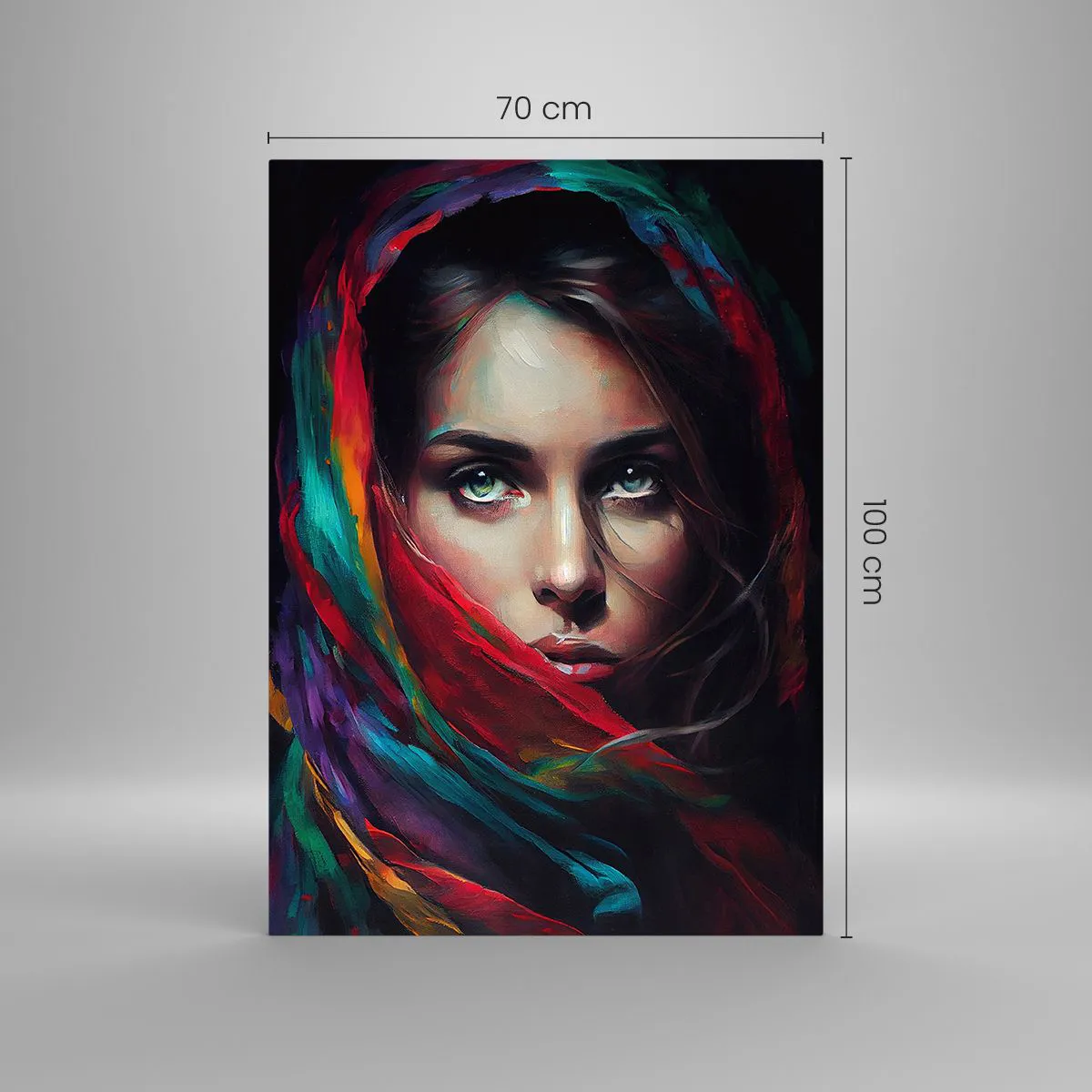 Impression sur verre - Image sur verre - Mystère aux yeux verts - 70x100 cm