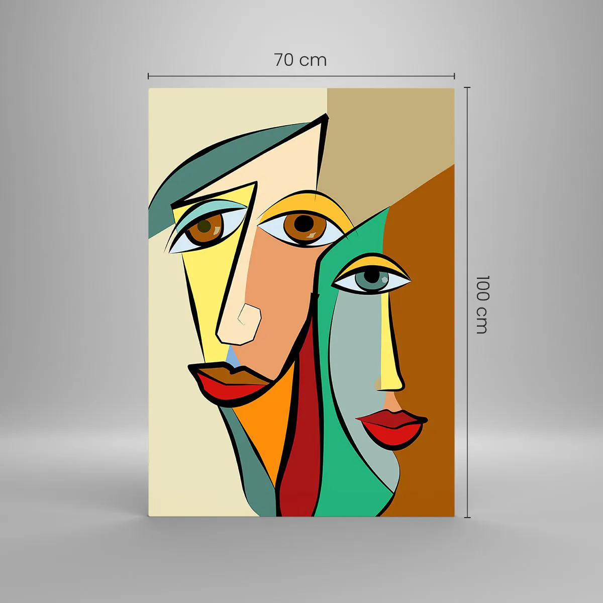 Quadro su vetro - Coppia cubista - 70x100 cm