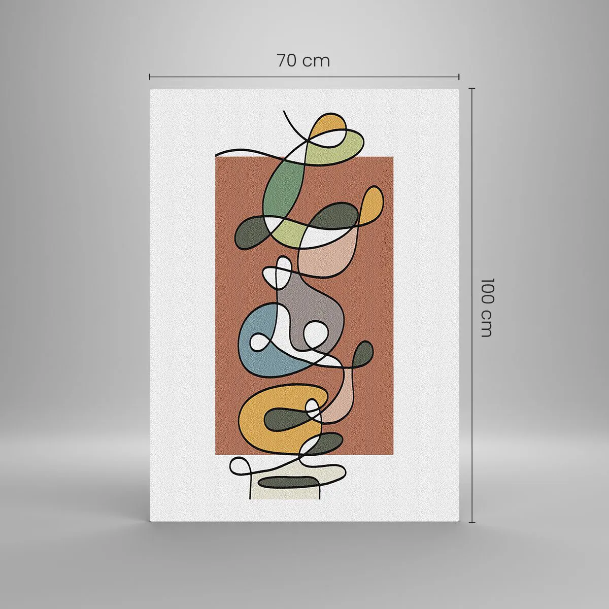 Tablou pe sticlă - Abstracție: un dans colorat - 70x100 cm