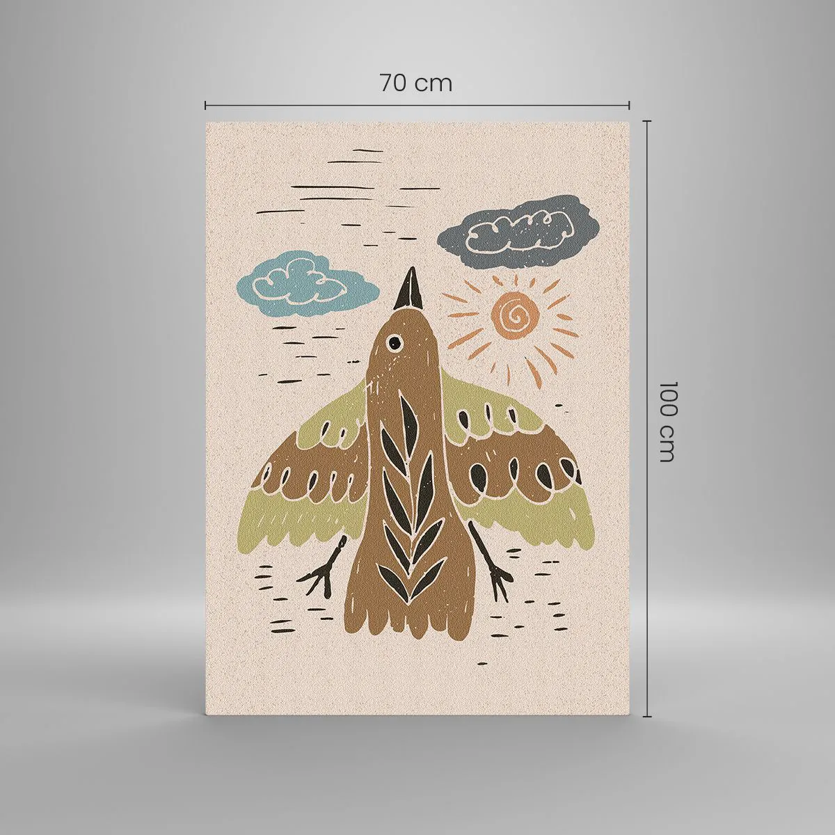 Quadro em vidro - Bom vôo - 70x100 cm