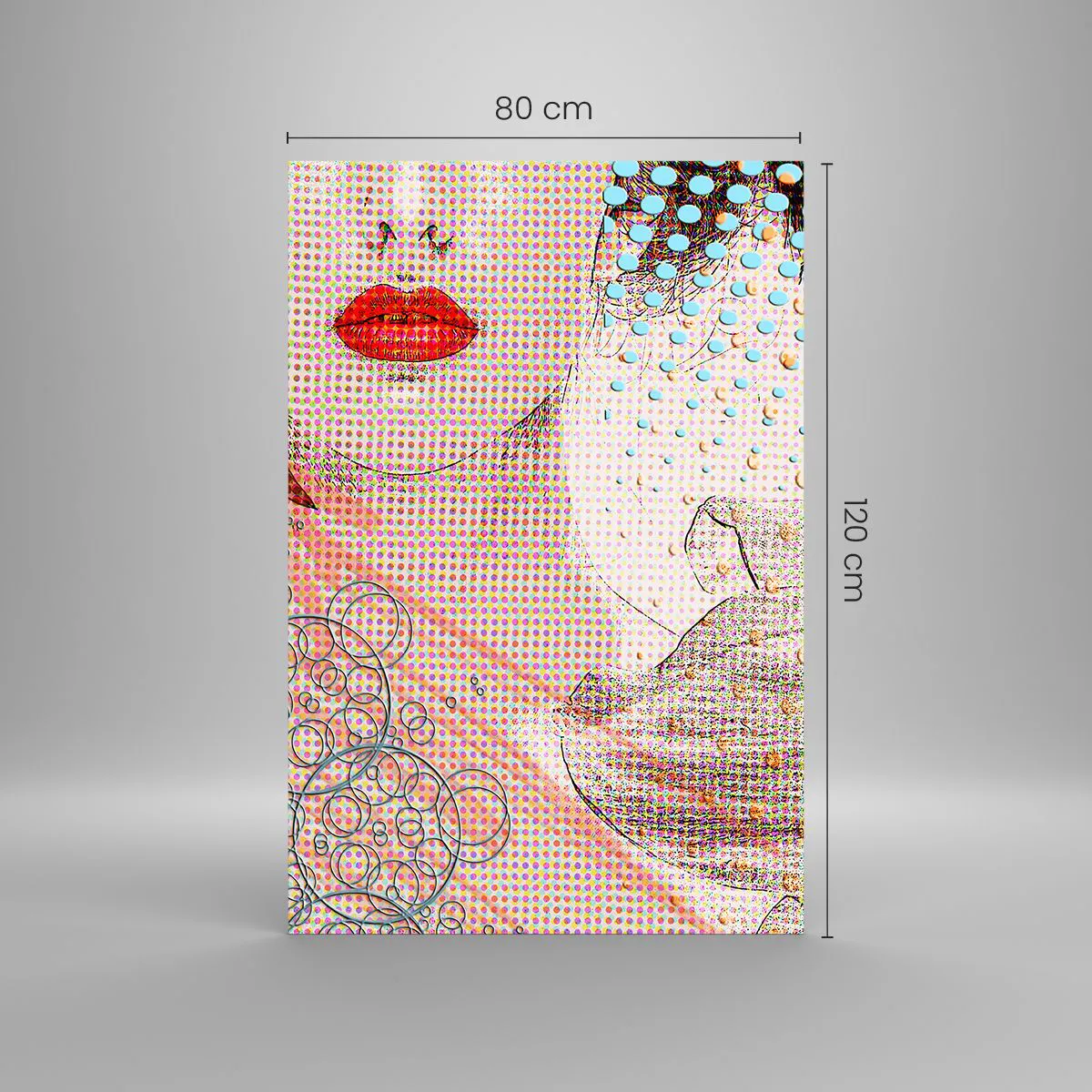 Obraz na skle - Komiksový heroín - 80x120 cm