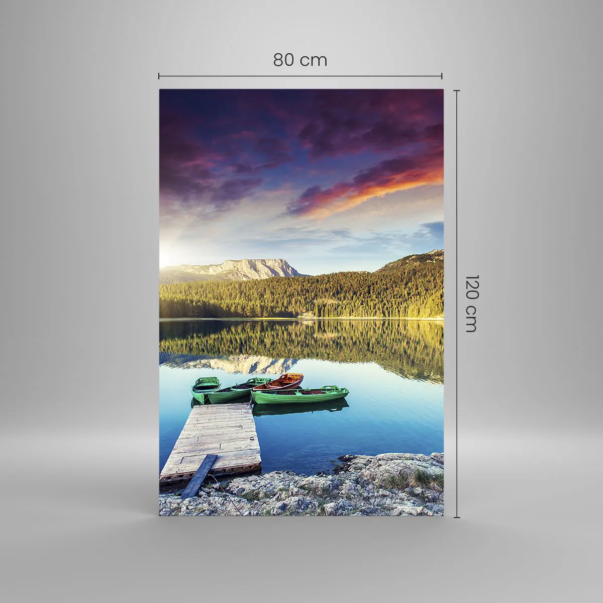 Quadro em vidro - Sobre a água tão lisa como um espelho - 80x120 cm