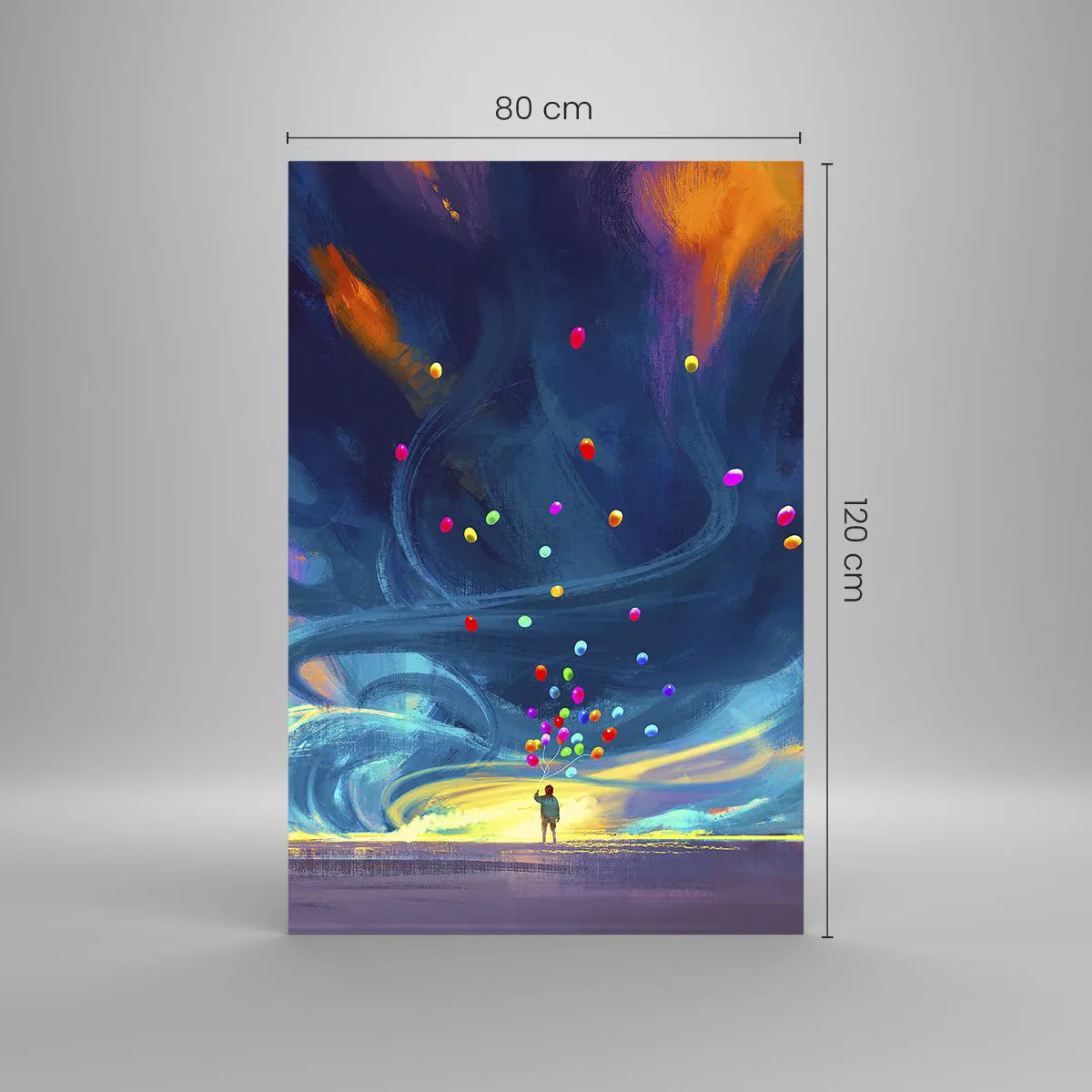 Tablou pe sticlă - Pe un vânt albastru - 80x120 cm