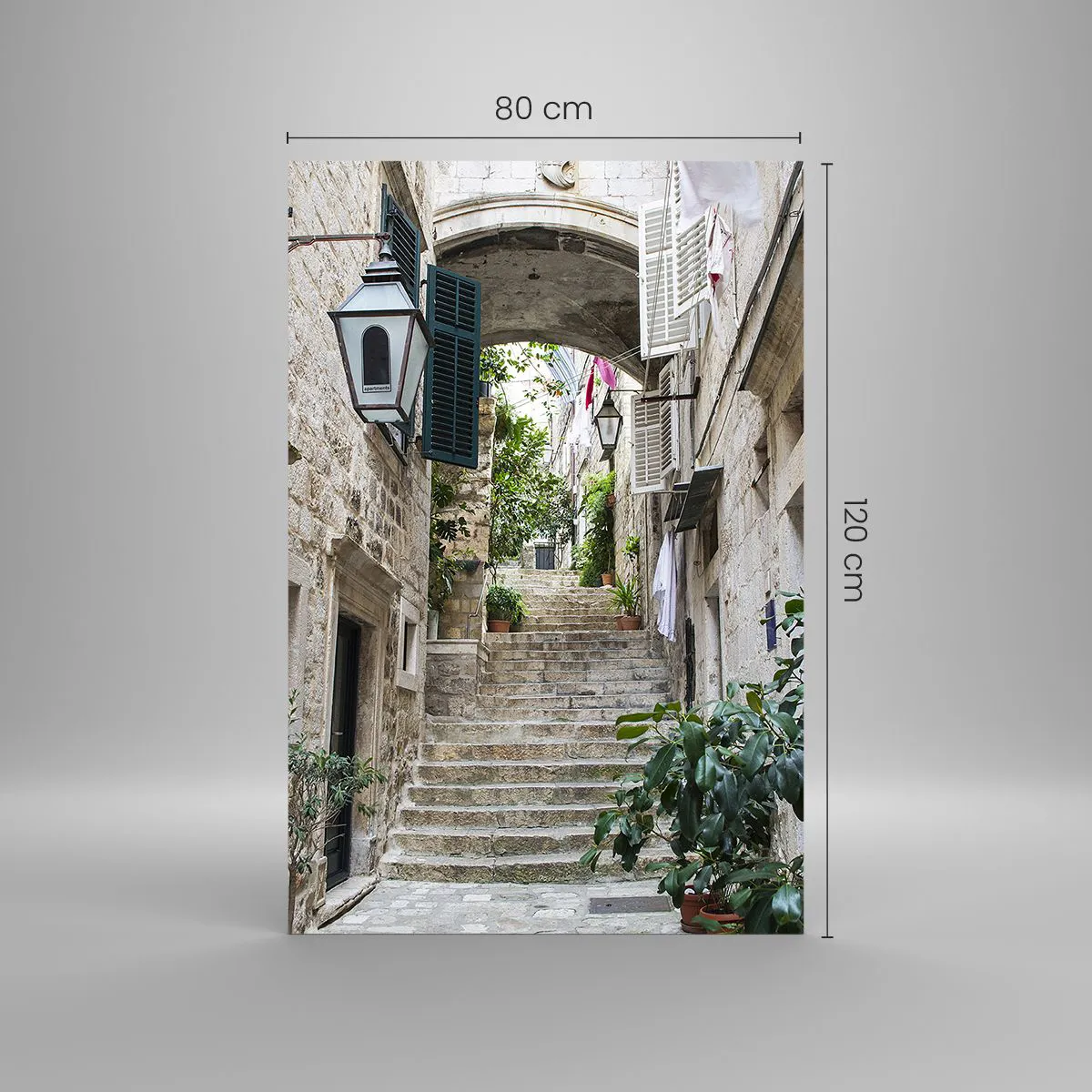 Cuadro sobre vidrio - Impresiones sobre Vidrio - Una encantadora callejuela - 80x120 cm