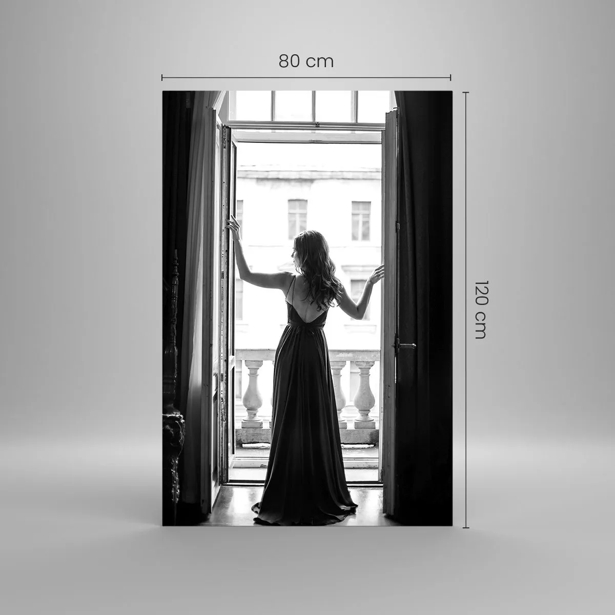 Tablou pe sticlă - Splendoare alb-negru - 80x120 cm