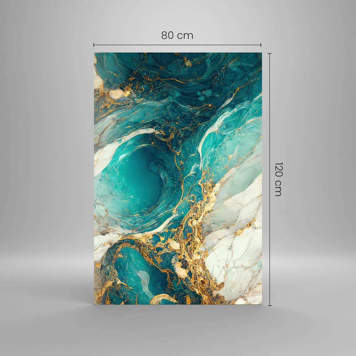 Quadro em vidro - Composição com veios d'ouro - 80x120 cm