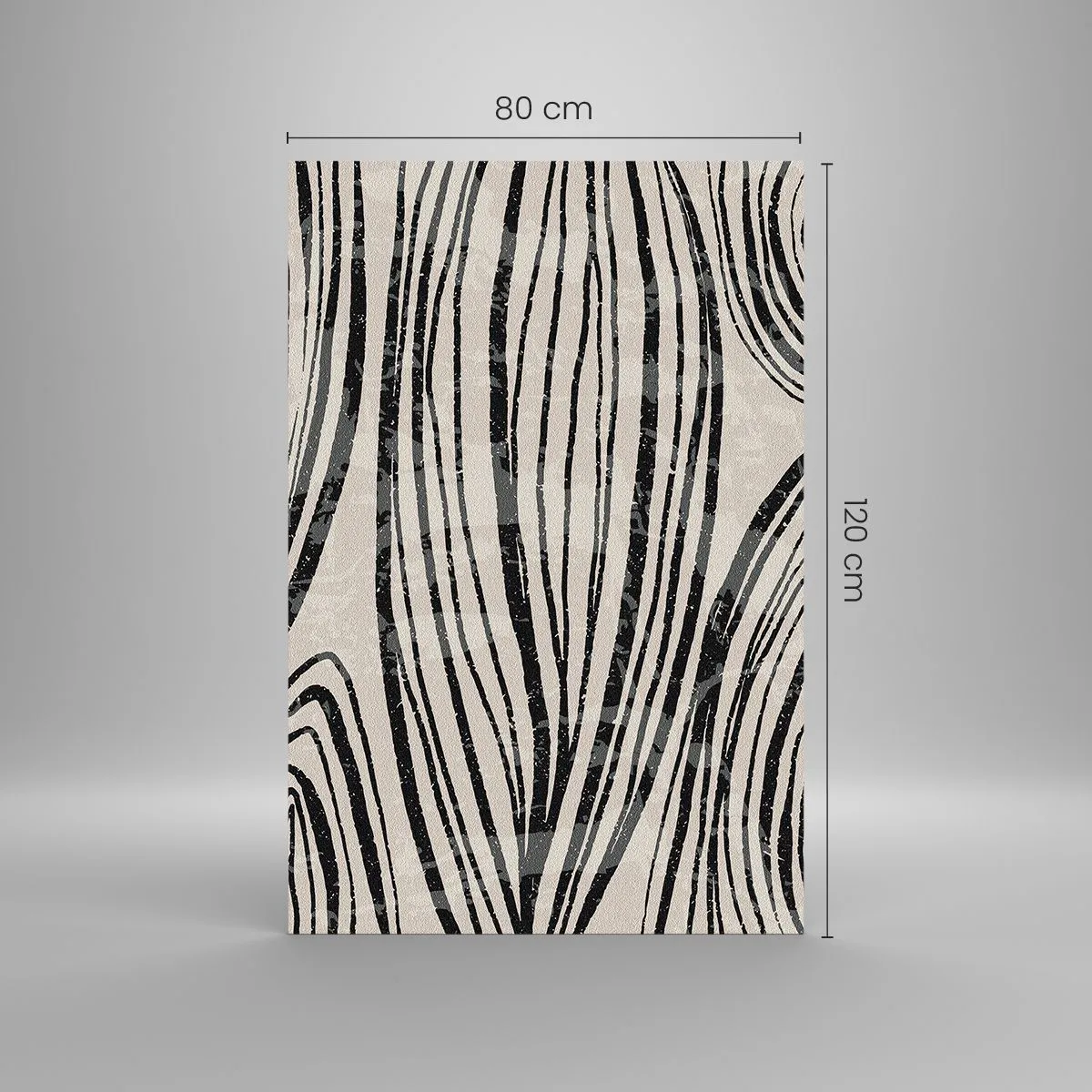 Glasbild - Bild auf glas - Abstrakte Wellen in Schwarz-Weiß-Tönen - 80x120cm - Linienpool - Moderne Wanddekoration für Wohnzimmer und Schlafzimmer ARTTOR