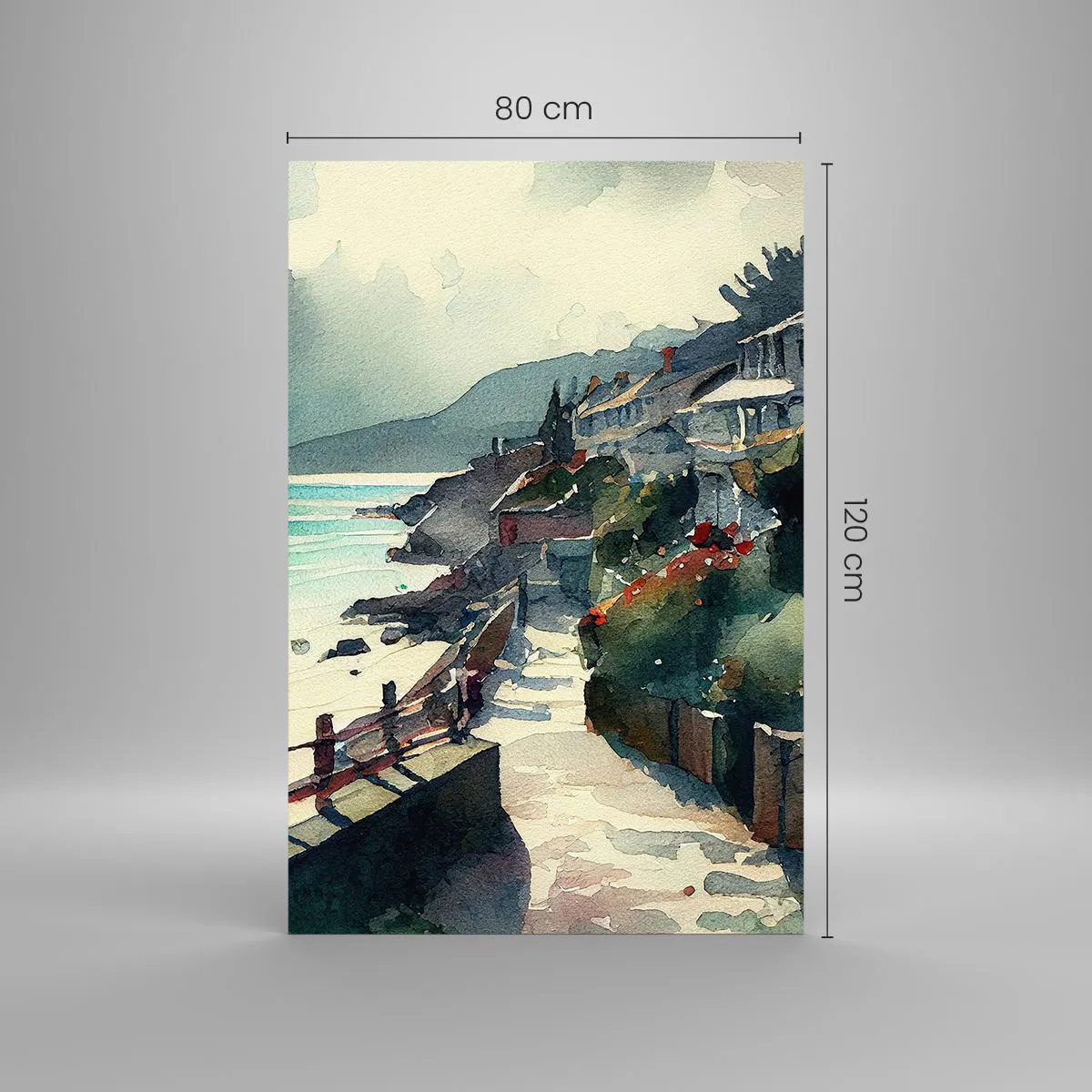 Glass picture - Mediterranean Town - 80x120 cm