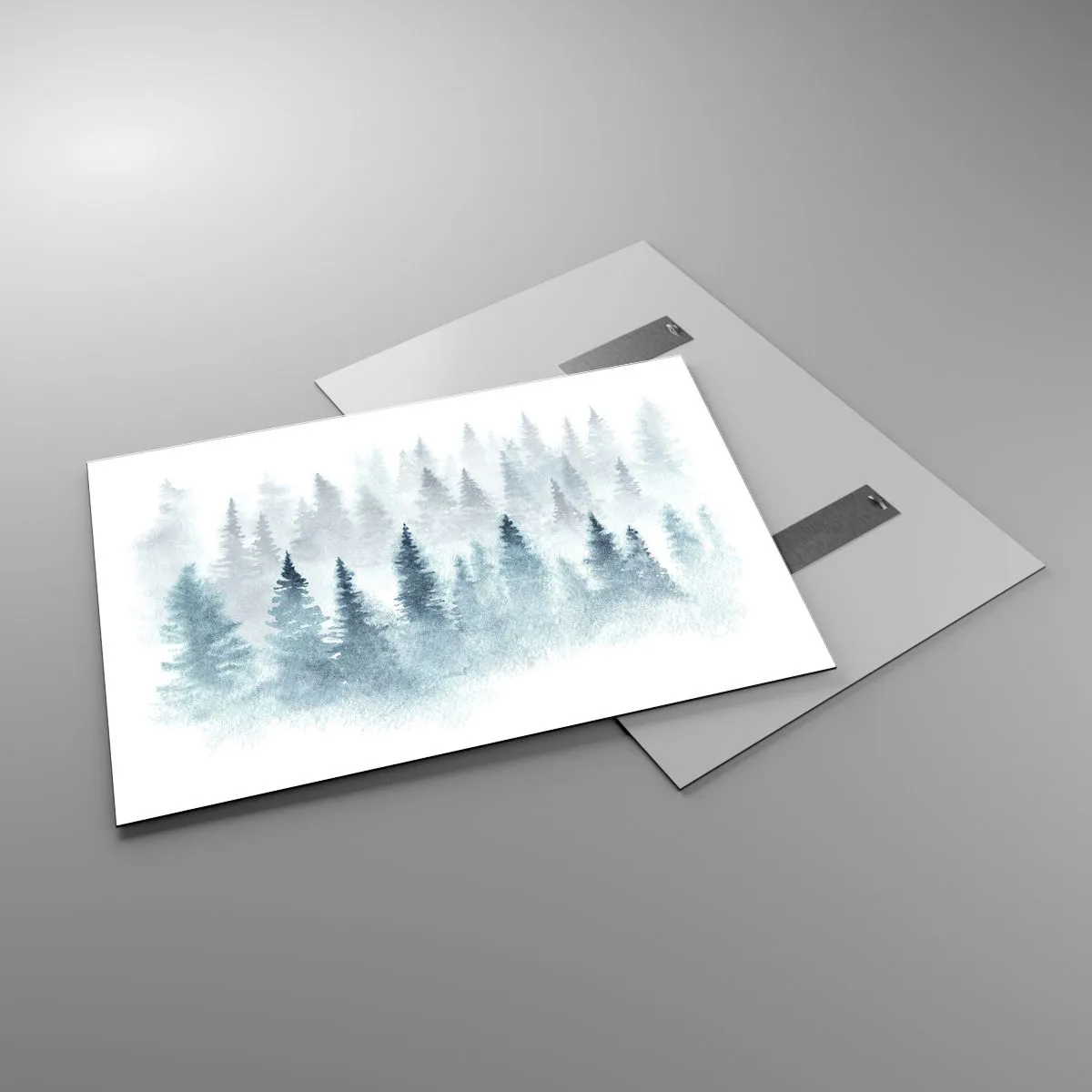 Impression sur verre - Image sur verre - Forêt de bambous enveloppée de brouillard - 100x70cm - Enveloppé de brouillard - Décoration murale moderne pour le salon et la chambre ARTTOR