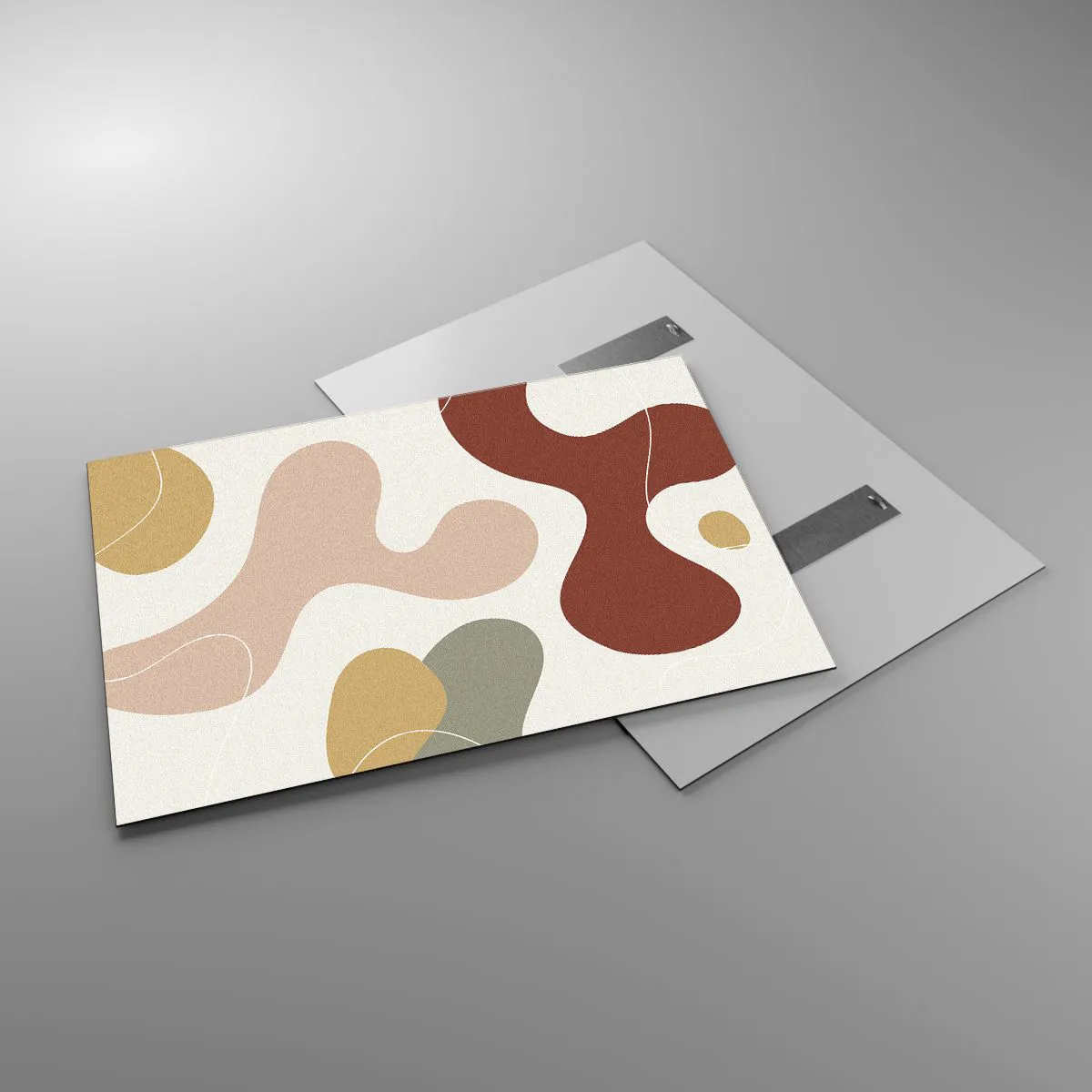 Glasbild - Bild auf glas - Abstrakte Komposition organischer Formen - 100x70cm - Kringel oder Schnörkel? - Moderne Wanddekoration für Wohnzimmer und Schlafzimmer ARTTOR