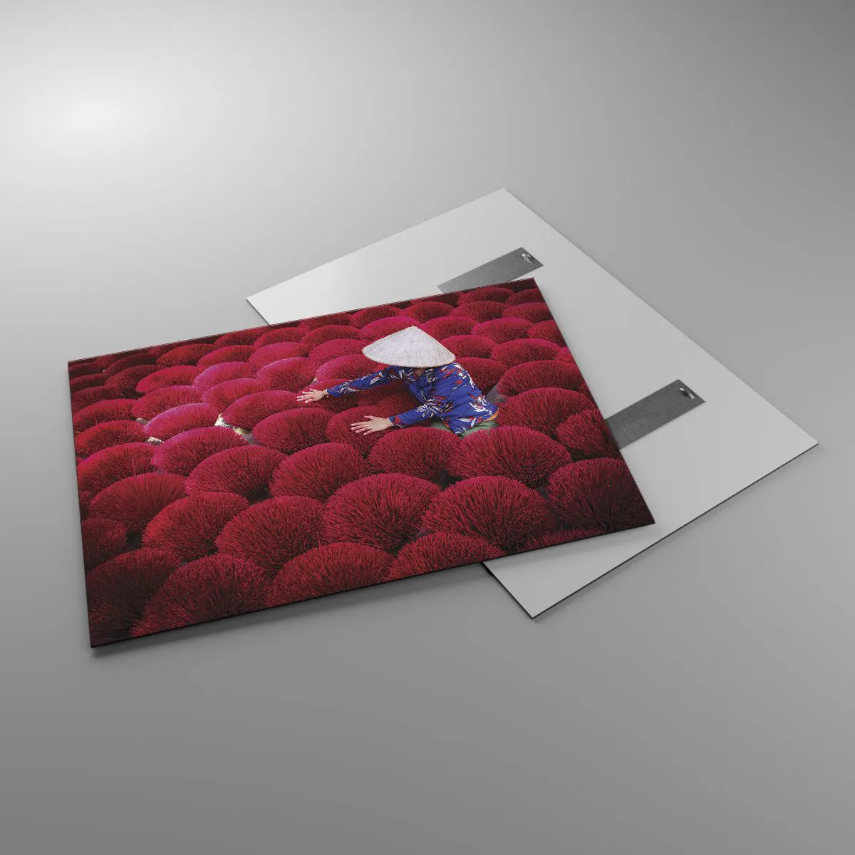 Glass picture - In the Rice Field - 100x70 cm