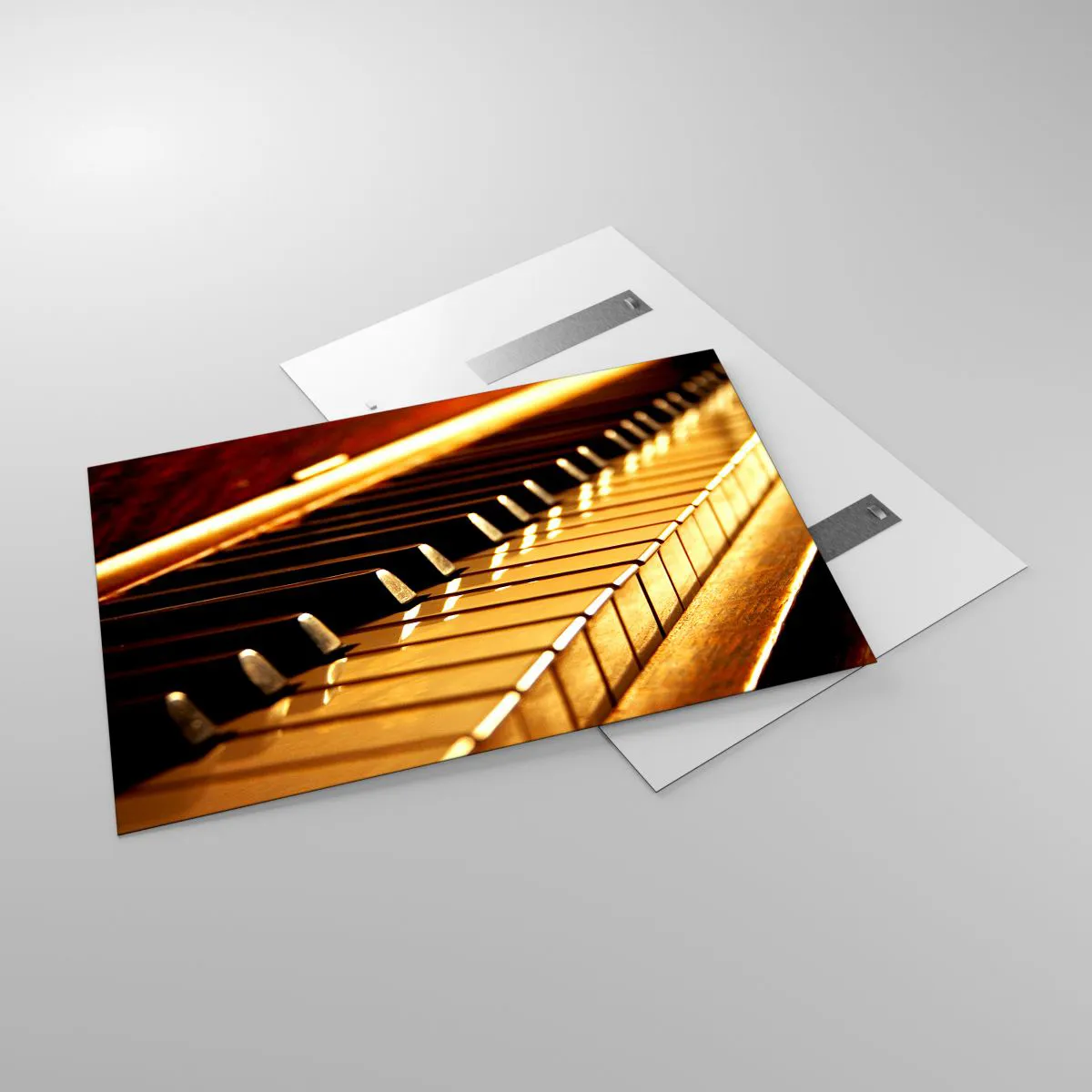 Glasbild - Bild auf glas - Nahaufnahme der Klaviertasten in warmem Licht - 120x80cm - Endlose Möglichkeiten - Moderne Wanddekoration für Wohnzimmer und Schlafzimmer ARTTOR