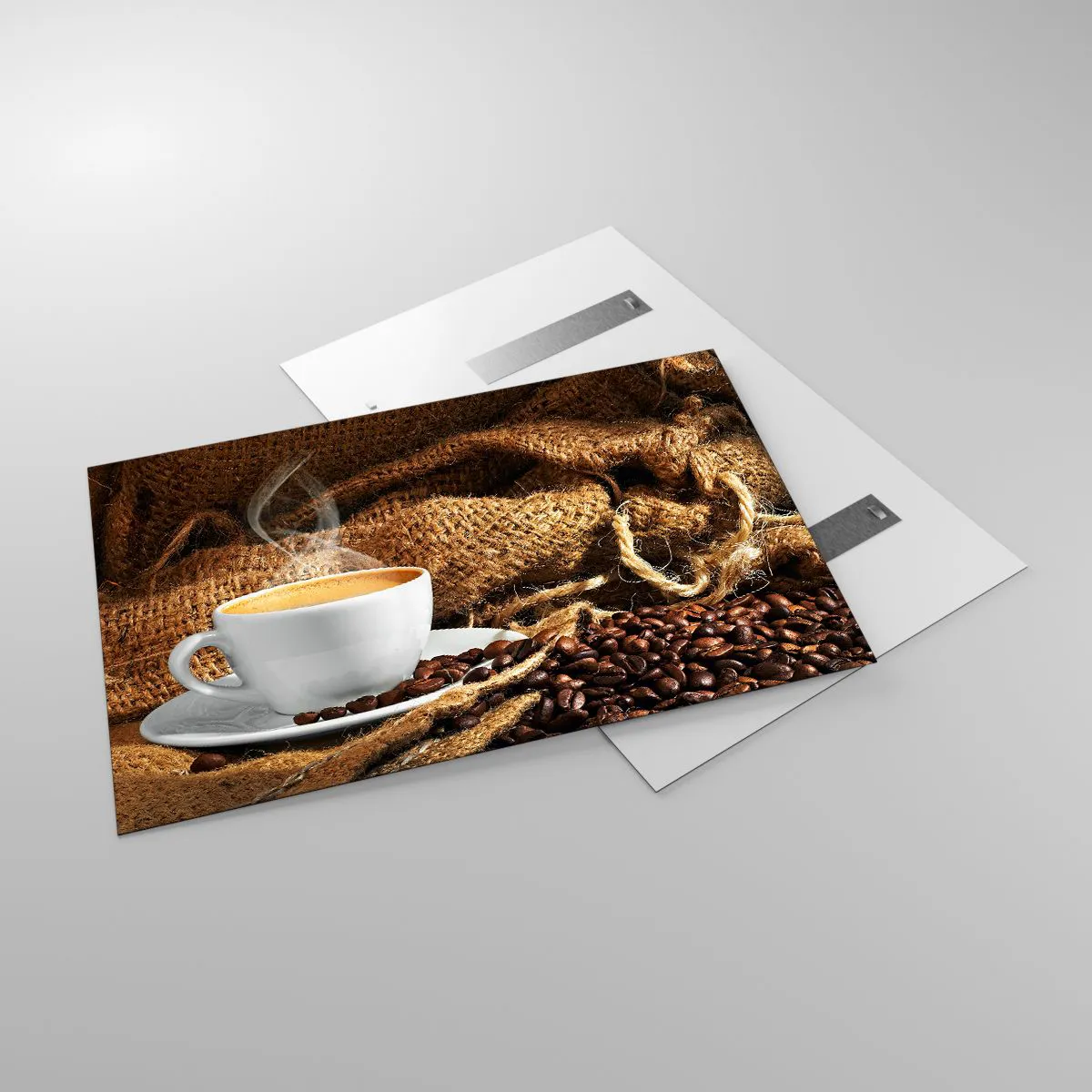 Billede på glas - Duften af mokka og honningvæskens tæthed - 120x80 cm