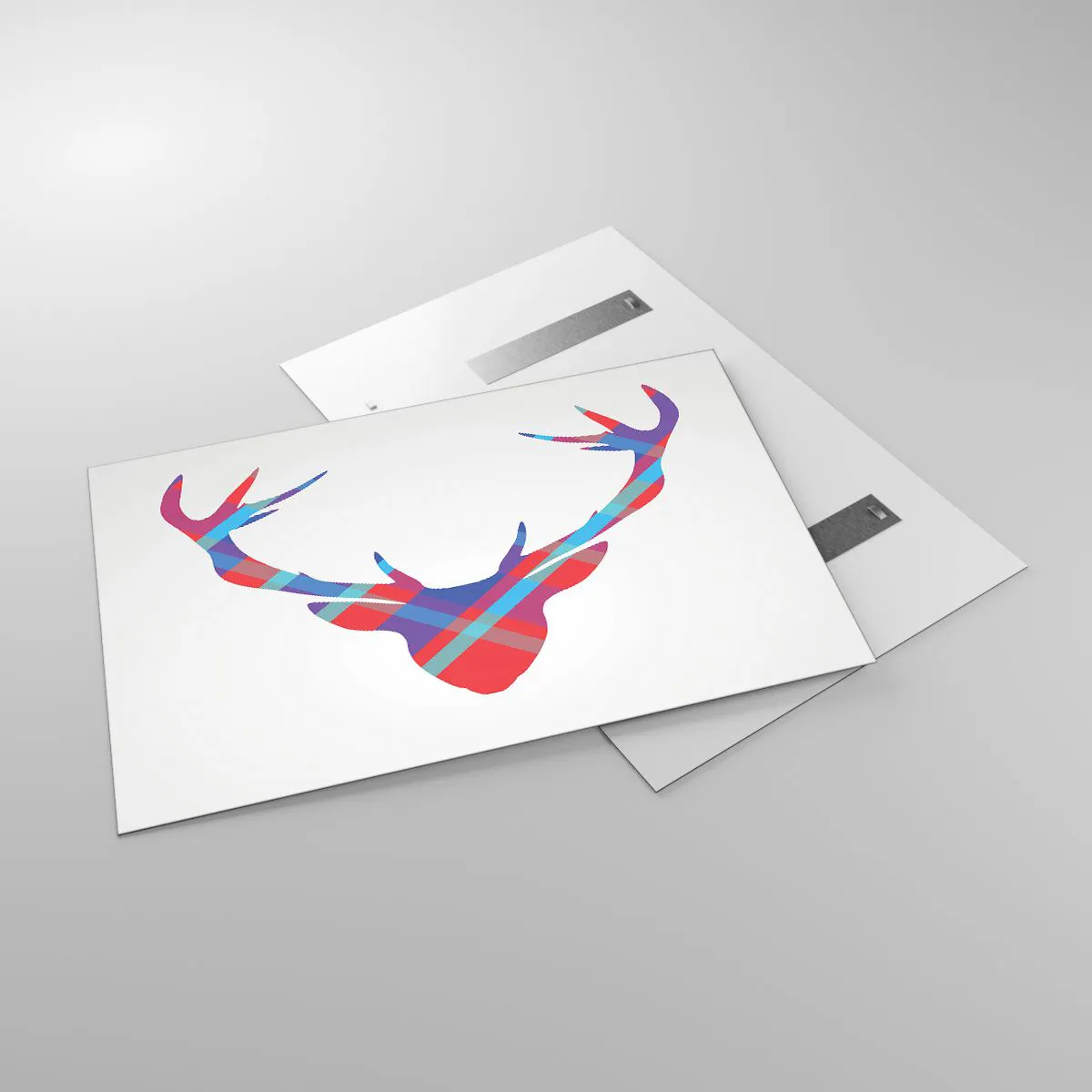 Impression sur verre - Image sur verre - Image géométrique d'un cerf aux couleurs pastel - 120x80cm - Cerf écossais - Décoration murale moderne pour le salon et la chambre ARTTOR